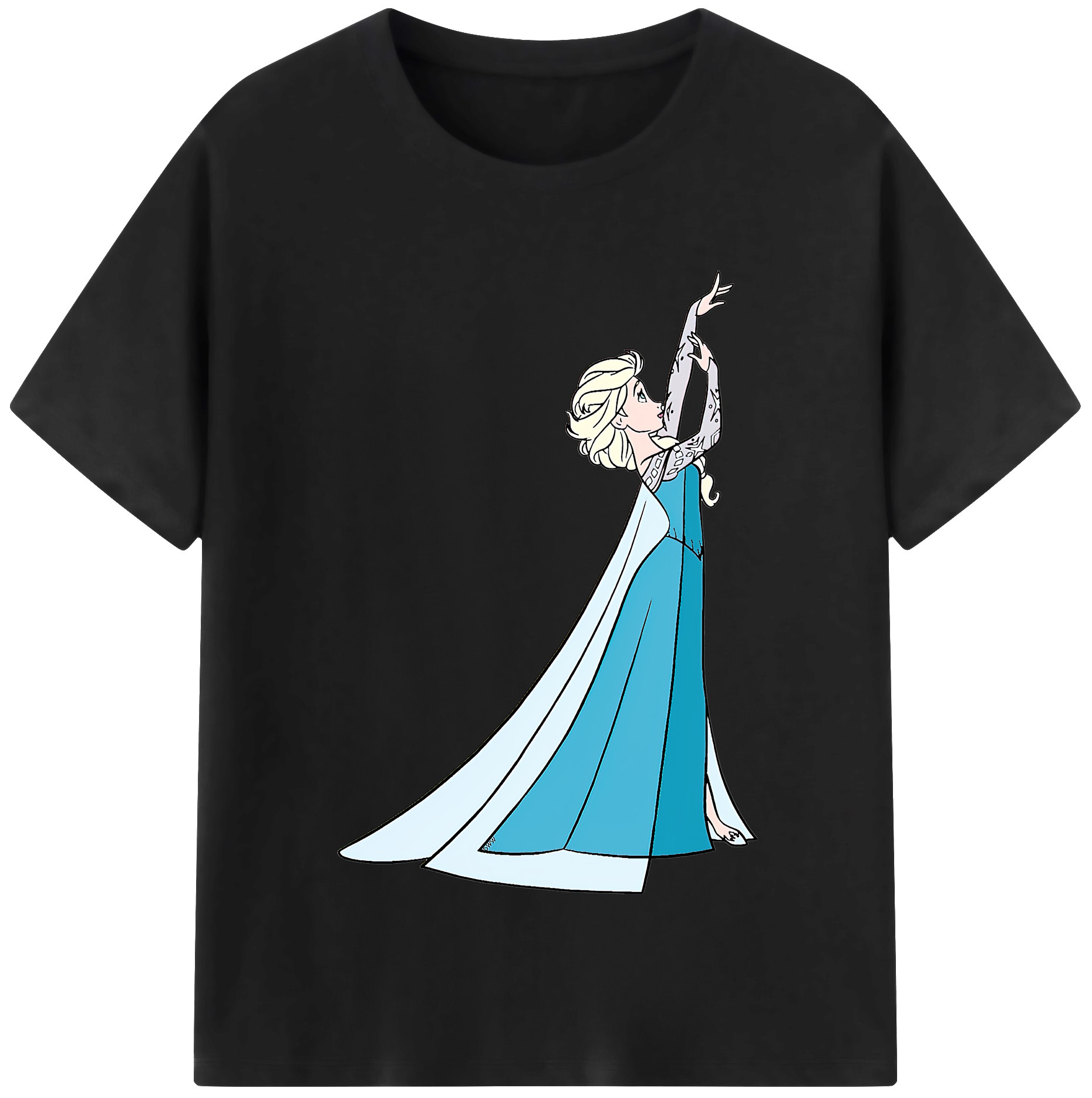（画像用） アナと雪の女王 アンナ エルサ Frozen Anna Elsa レディースカジュアルプリントTシャツ（綿100％）