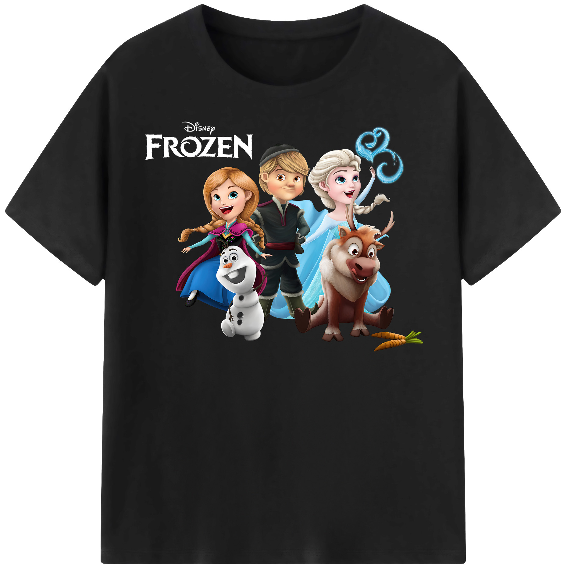 （画像用） アナと雪の女王 アンナ エルサ Frozen Anna Elsa レディースカジュアルプリントTシャツ（綿100％）