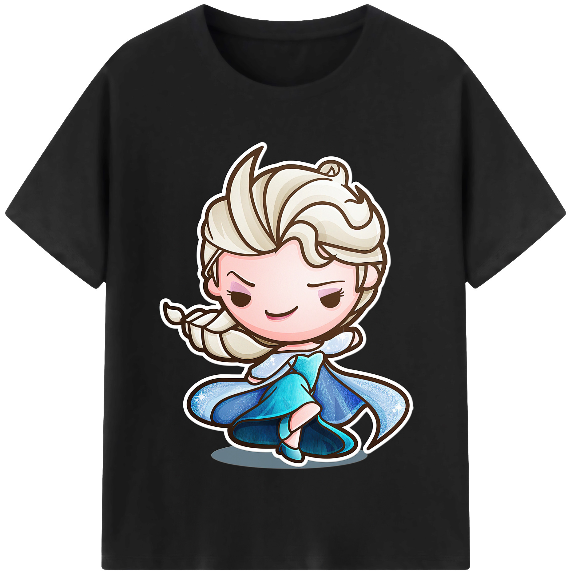 （画像用） アナと雪の女王 アンナ エルサ Frozen Anna Elsa レディースカジュアルプリントTシャツ（綿100％）