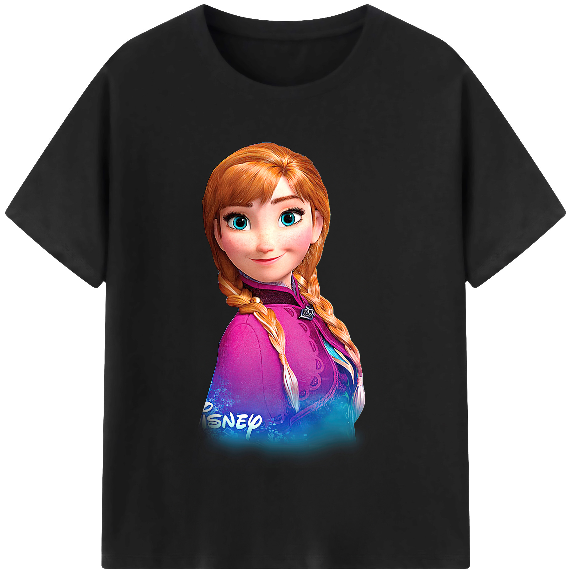 （画像用） アナと雪の女王 アンナ エルサ Frozen Anna Elsa レディースカジュアルプリントTシャツ（綿100％）