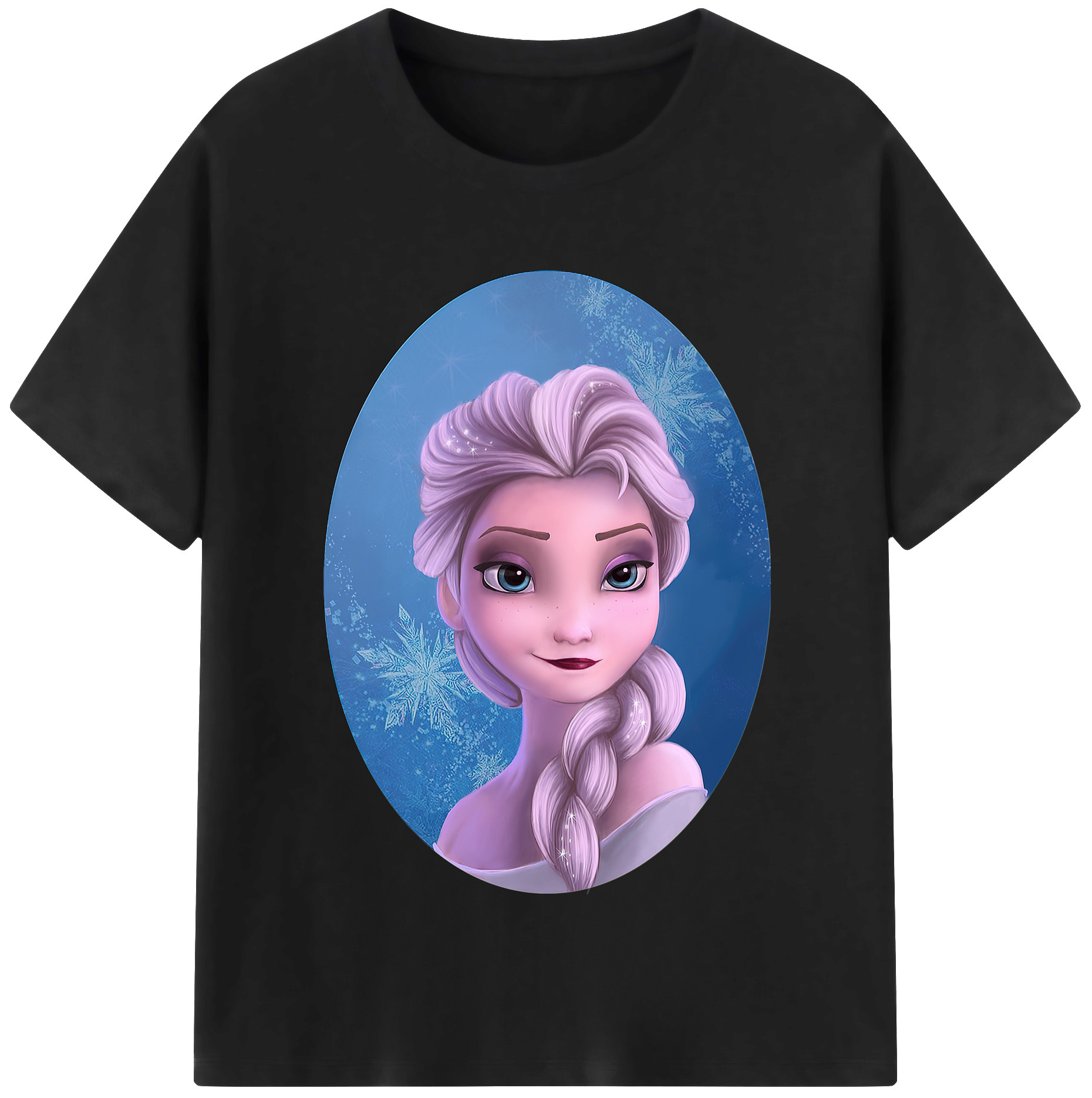 （画像用） アナと雪の女王 アンナ エルサ Frozen Anna Elsa レディースカジュアルプリントTシャツ（綿100％）
