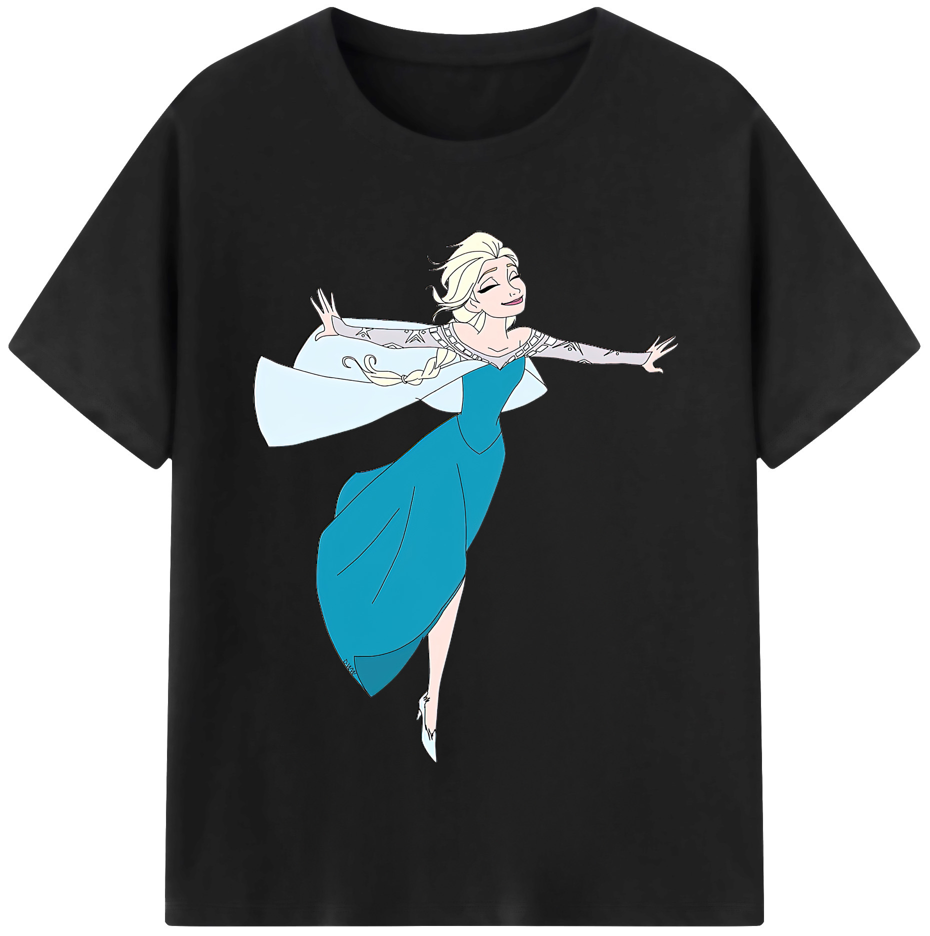 （画像用） アナと雪の女王 アンナ エルサ Frozen Anna Elsa レディースカジュアルプリントTシャツ（綿100％）
