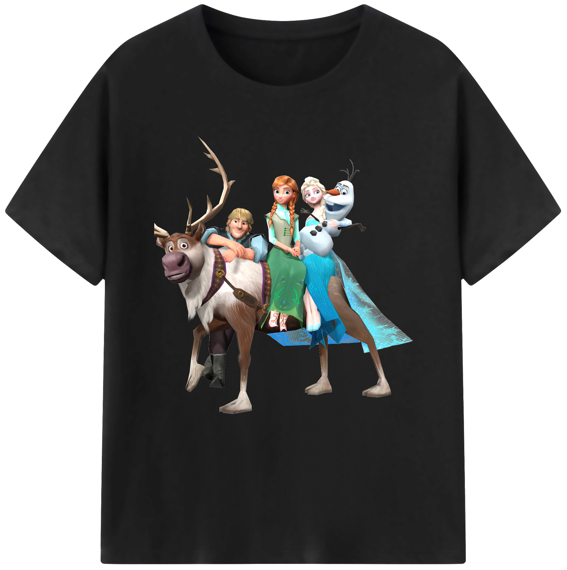 （画像用） アナと雪の女王 アンナ エルサ Frozen Anna Elsa レディースカジュアルプリントTシャツ（綿100％）
