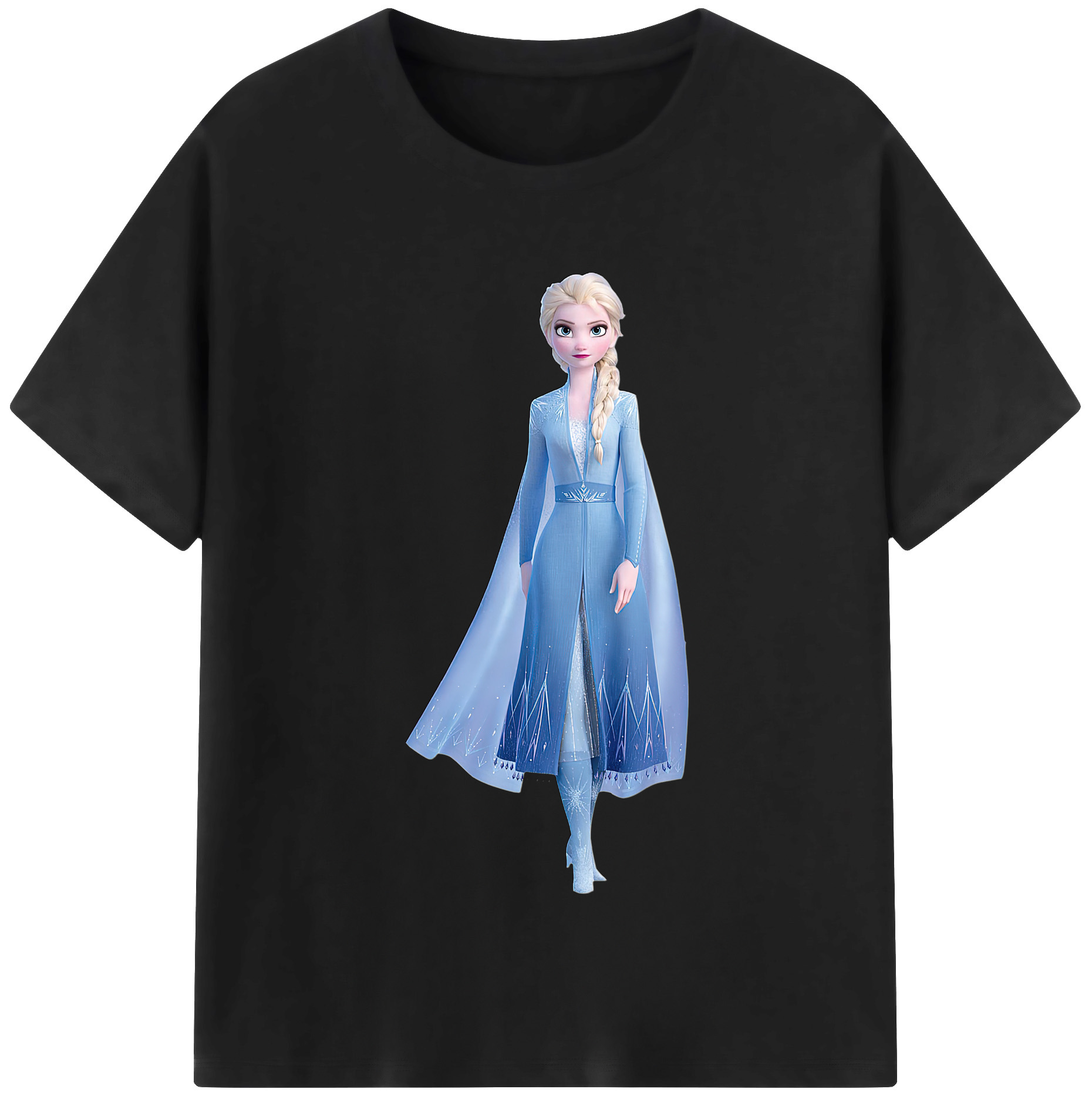 （画像用） アナと雪の女王 アンナ エルサ Frozen Anna Elsa レディースカジュアルプリントTシャツ（綿100％）