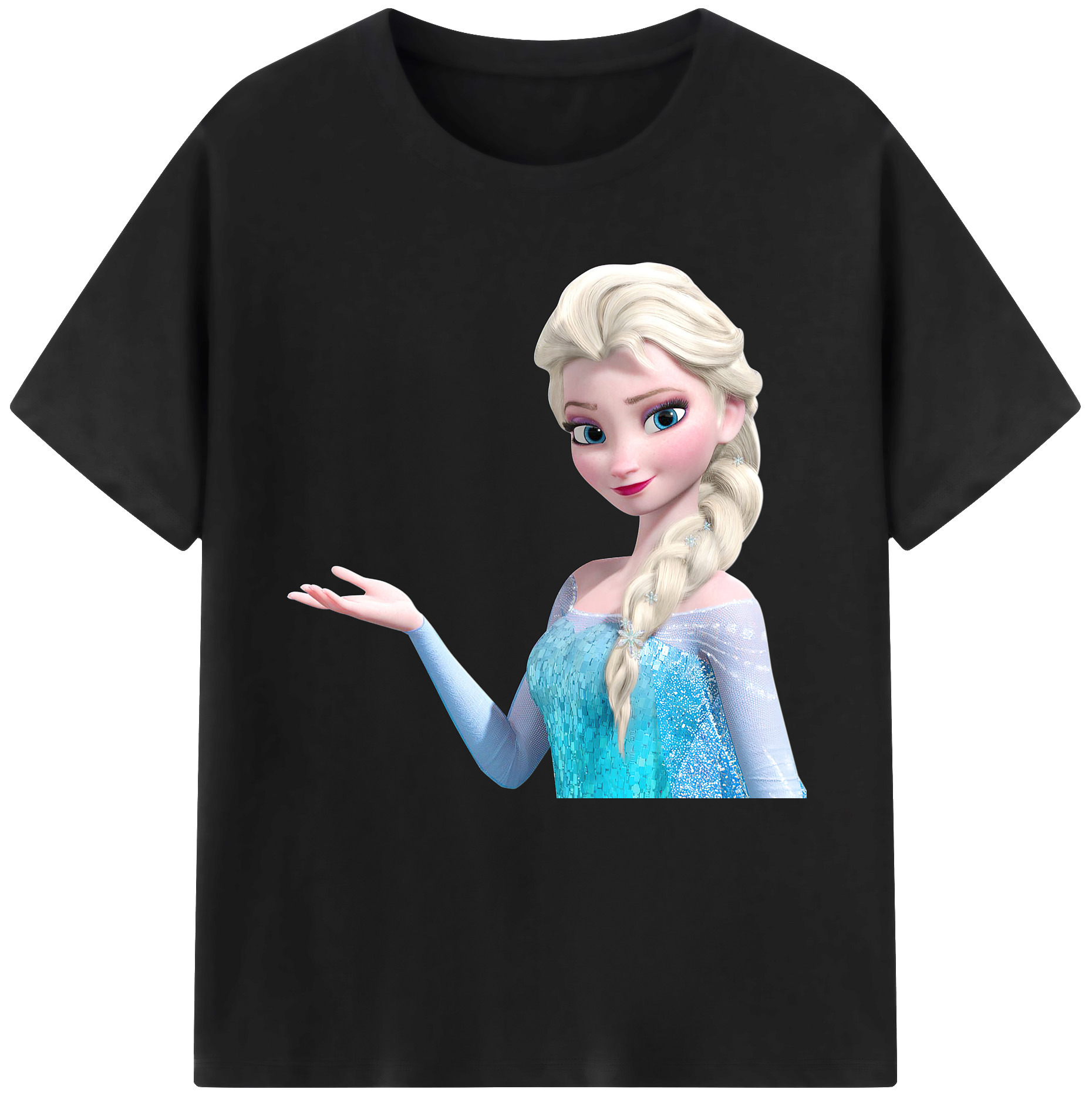 （画像用） アナと雪の女王 アンナ エルサ Frozen Anna Elsa レディースカジュアルプリントTシャツ（綿100％）