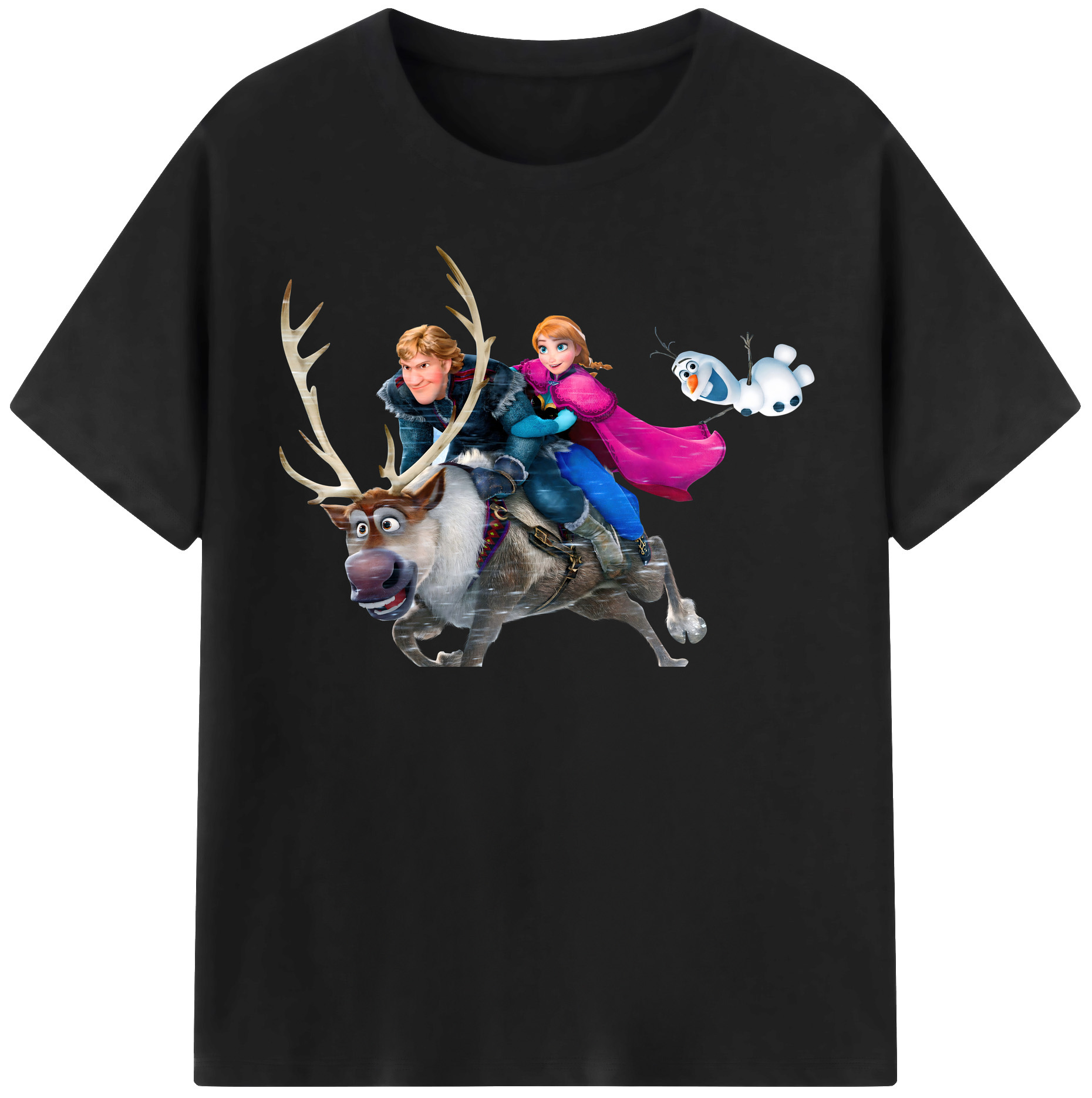 （画像用） アナと雪の女王 アンナ エルサ Frozen Anna Elsa レディースカジュアルプリントTシャツ（綿100％）