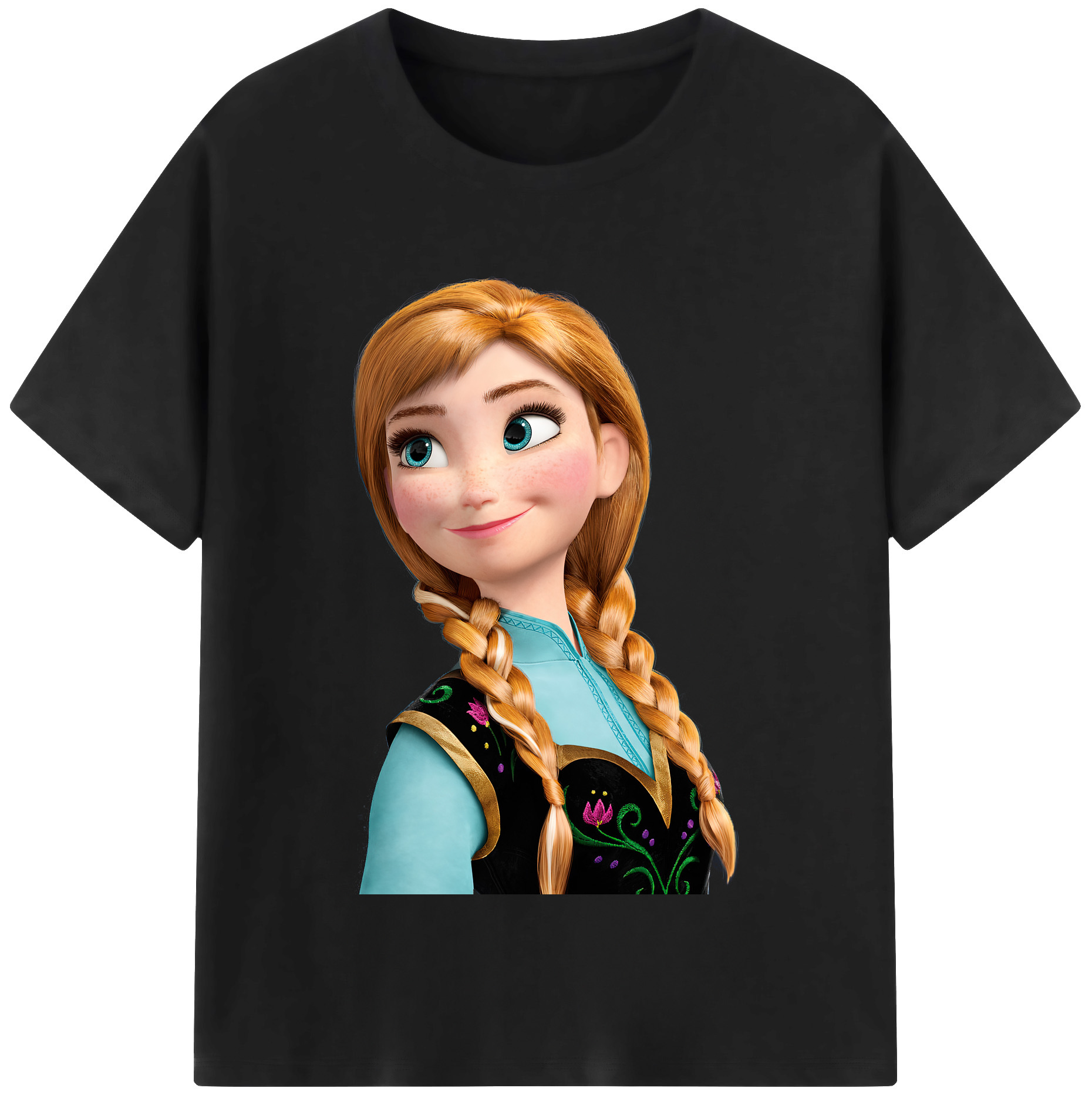 （画像用） アナと雪の女王 アンナ エルサ Frozen Anna Elsa レディースカジュアルプリントTシャツ（綿100％）
