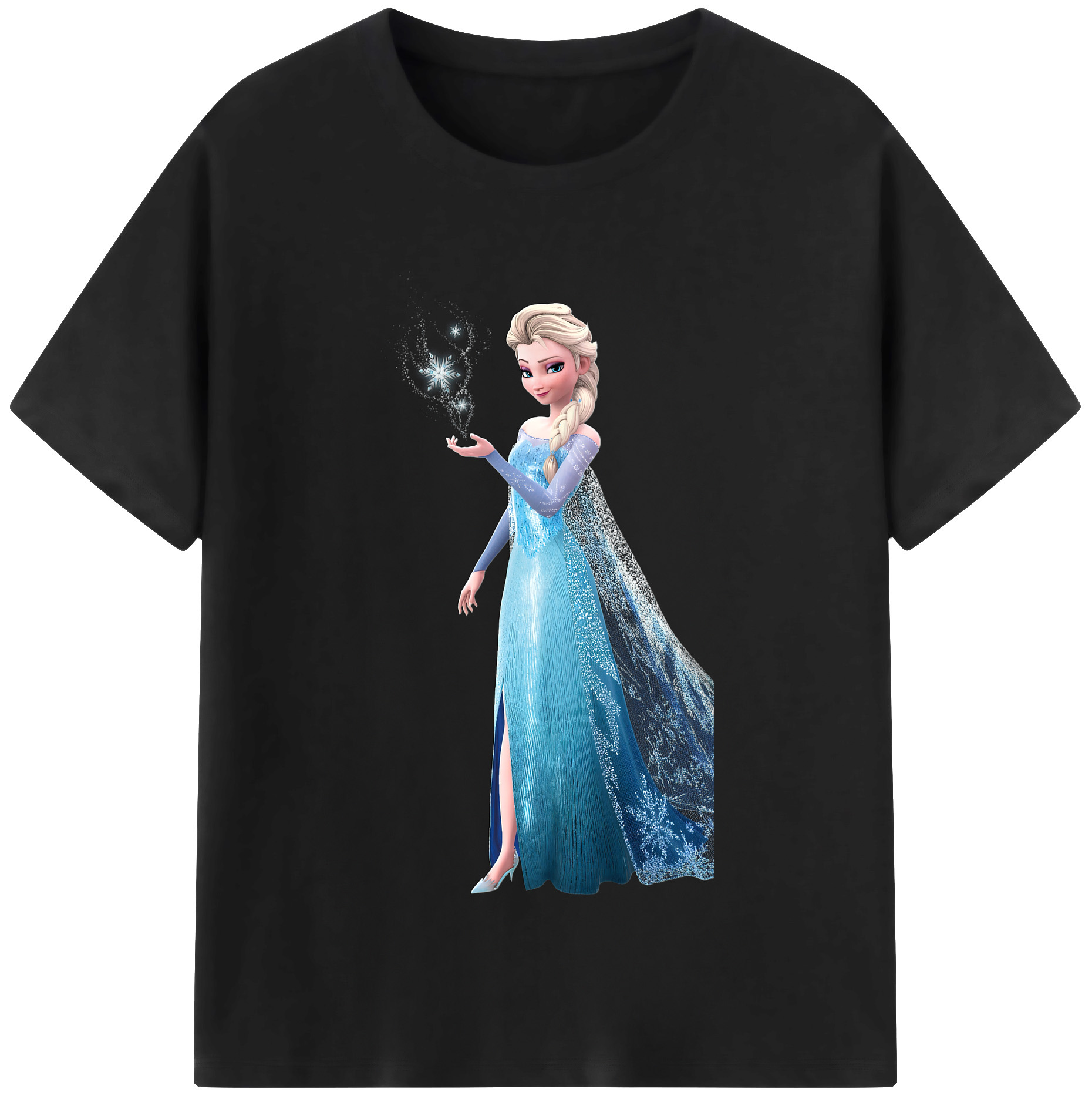 （画像用） アナと雪の女王 アンナ エルサ Frozen Anna Elsa レディースカジュアルプリントTシャツ（綿100％）