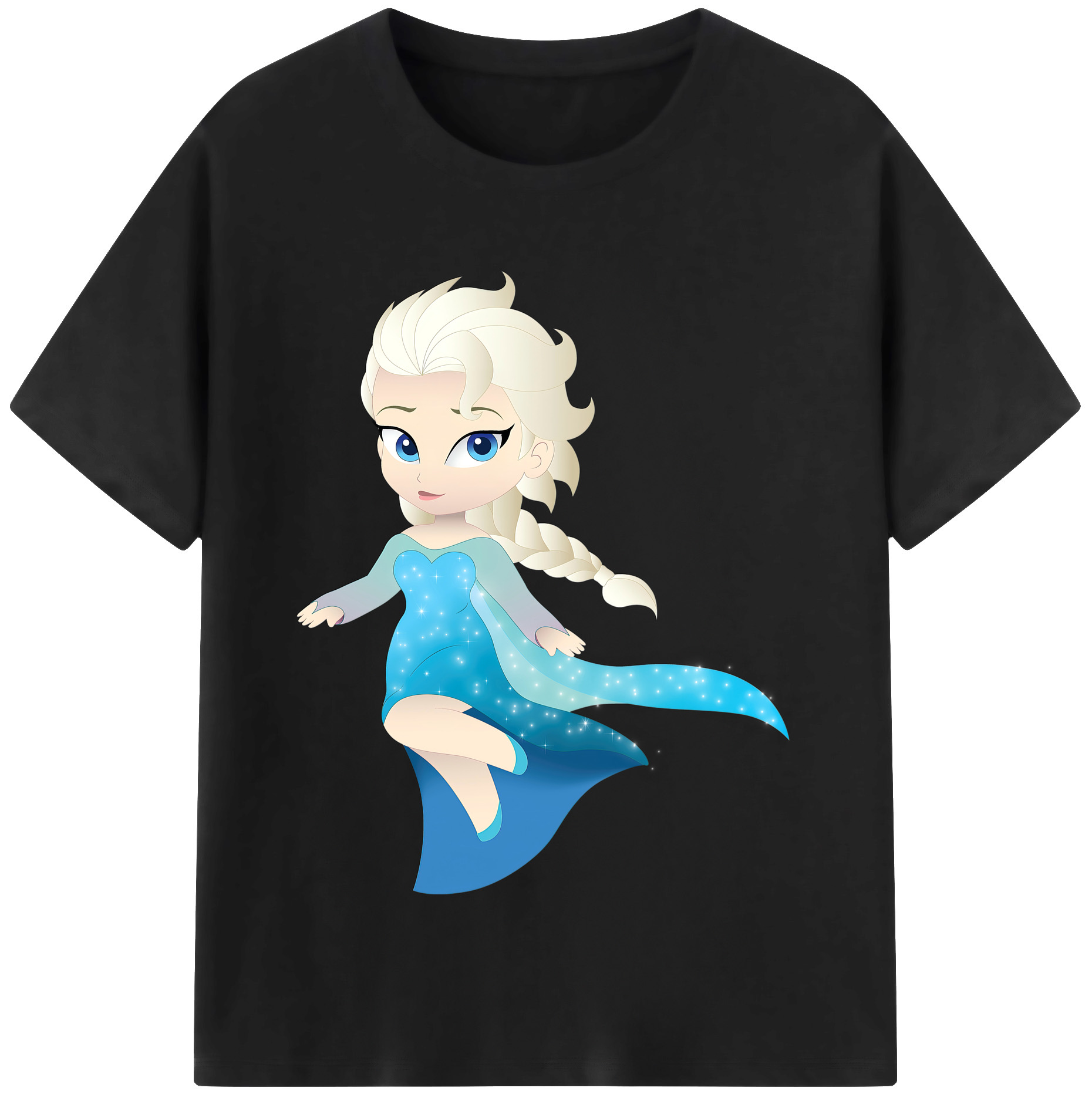 （画像用） アナと雪の女王 アンナ エルサ Frozen Anna Elsa レディースカジュアルプリントTシャツ（綿100％）