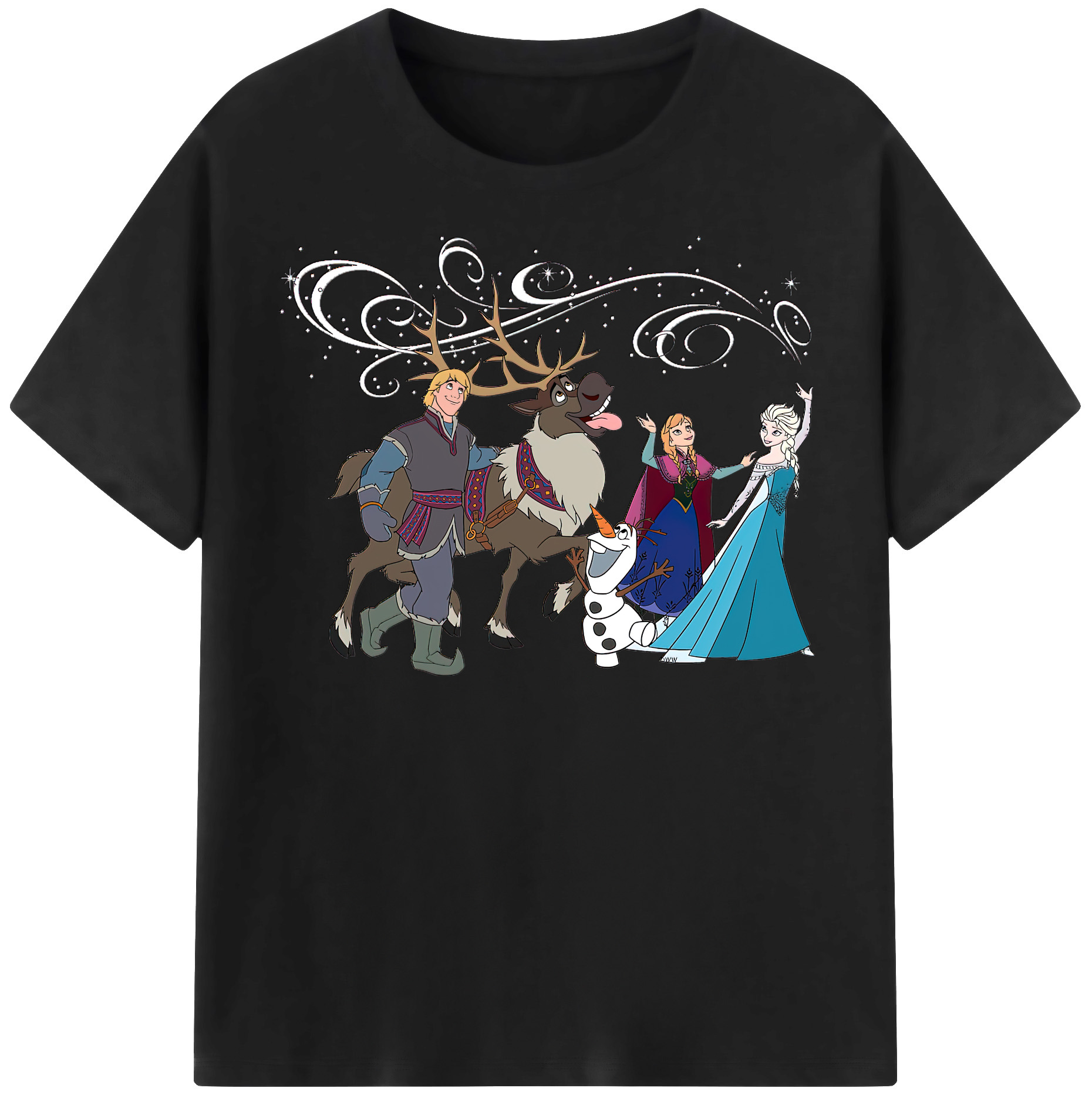 （画像用） アナと雪の女王 アンナ エルサ Frozen Anna Elsa レディースカジュアルプリントTシャツ（綿100％）
