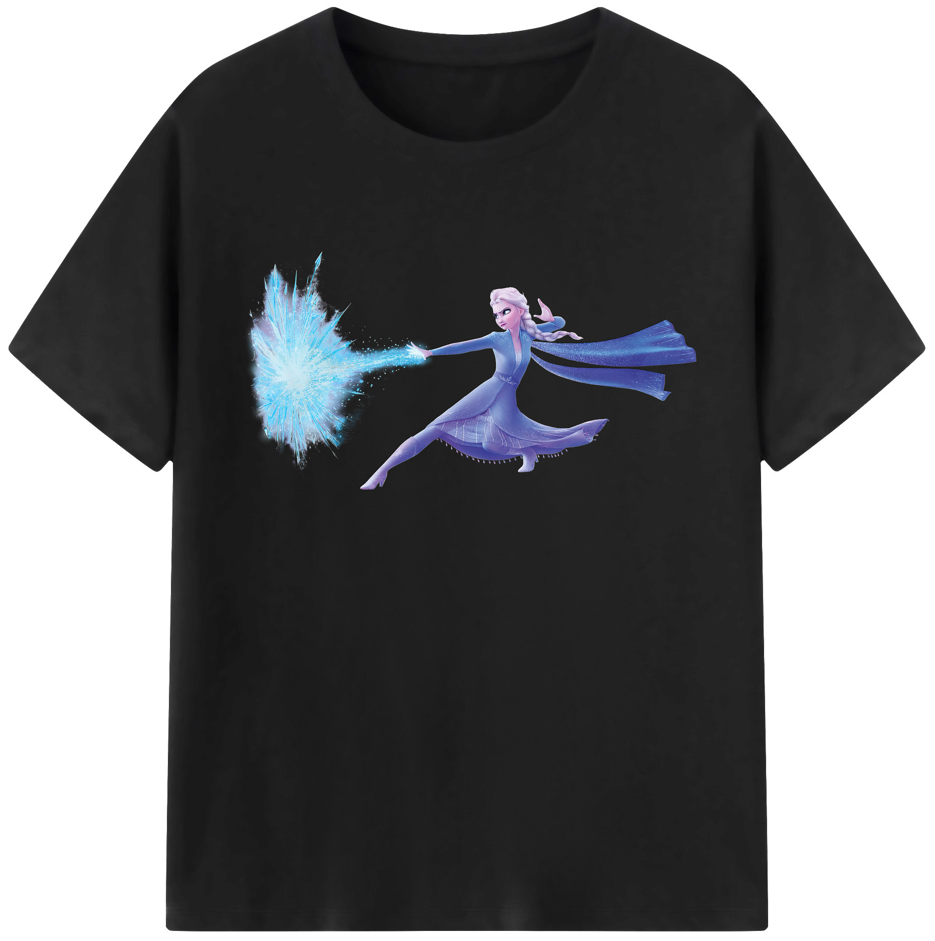 （画像用） アナと雪の女王 アンナ エルサ Frozen Anna Elsa レディースカジュアルプリントTシャツ（綿100％）