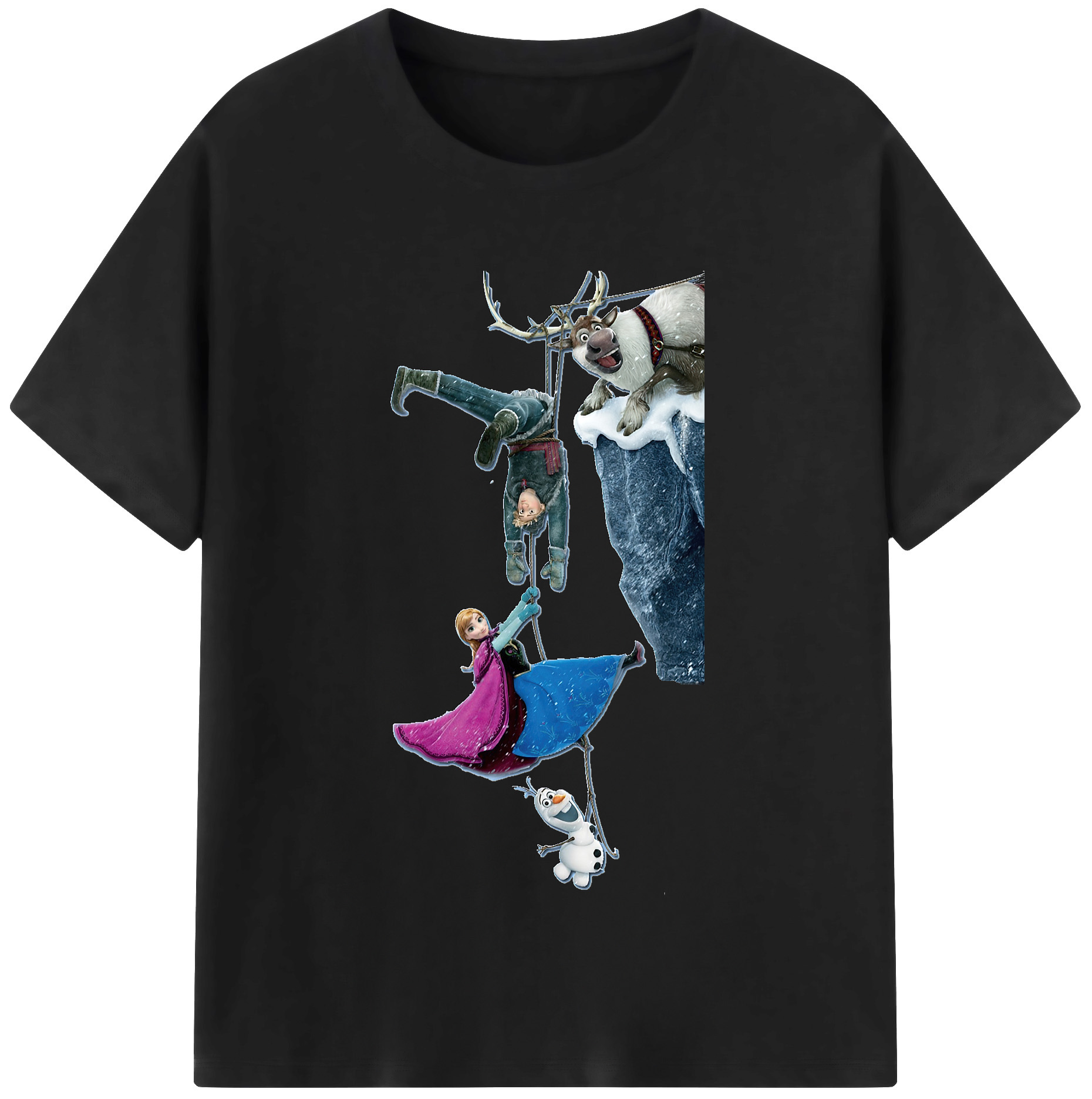 （画像用） アナと雪の女王 アンナ エルサ Frozen Anna Elsa レディースカジュアルプリントTシャツ（綿100％）