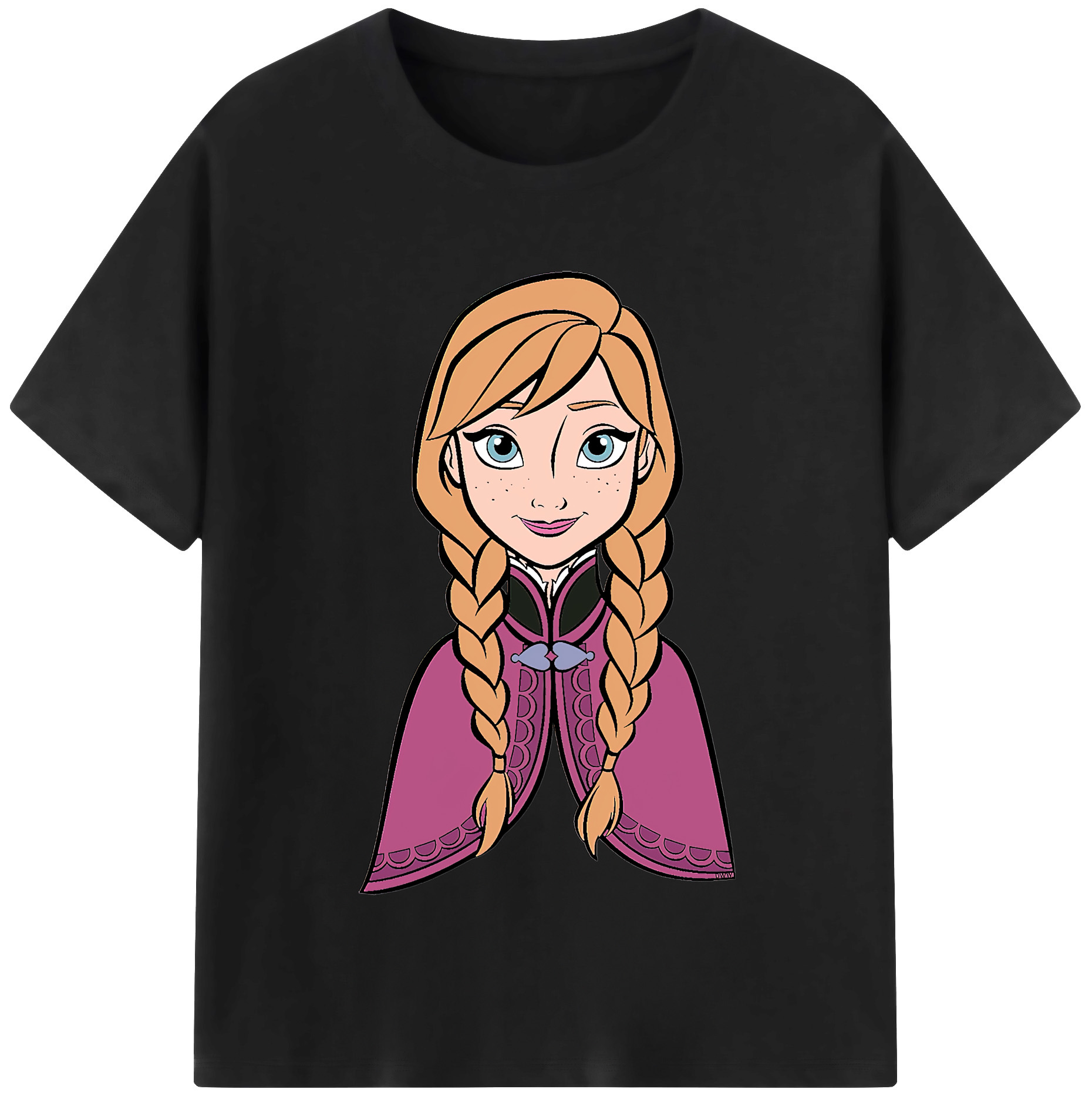 （画像用） アナと雪の女王 アンナ エルサ Frozen Anna Elsa レディースカジュアルプリントTシャツ（綿100％）