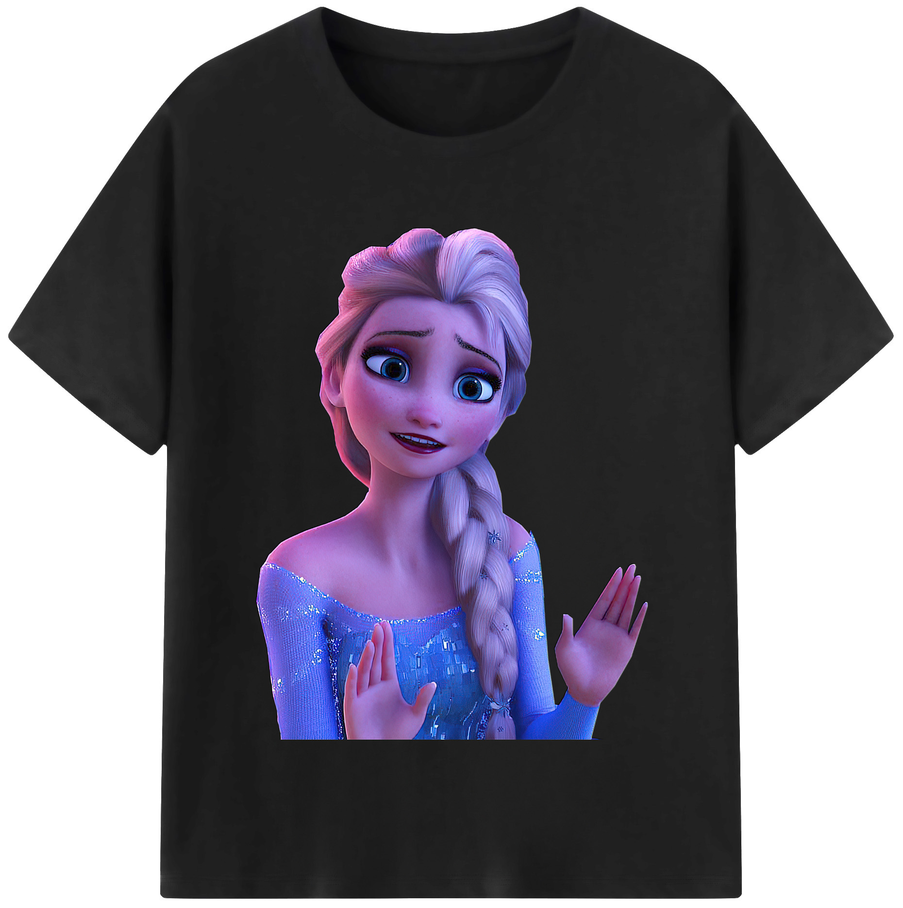 （画像用） アナと雪の女王 アンナ エルサ Frozen Anna Elsa レディースカジュアルプリントTシャツ（綿100％）