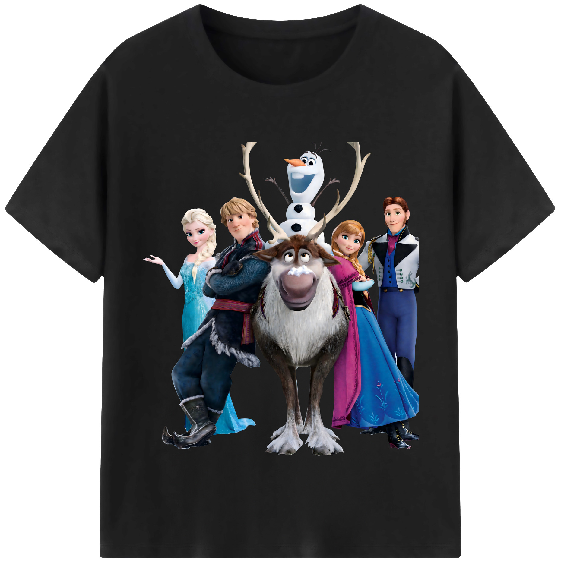 （画像用） アナと雪の女王 アンナ エルサ Frozen Anna Elsa レディースカジュアルプリントTシャツ（綿100％）