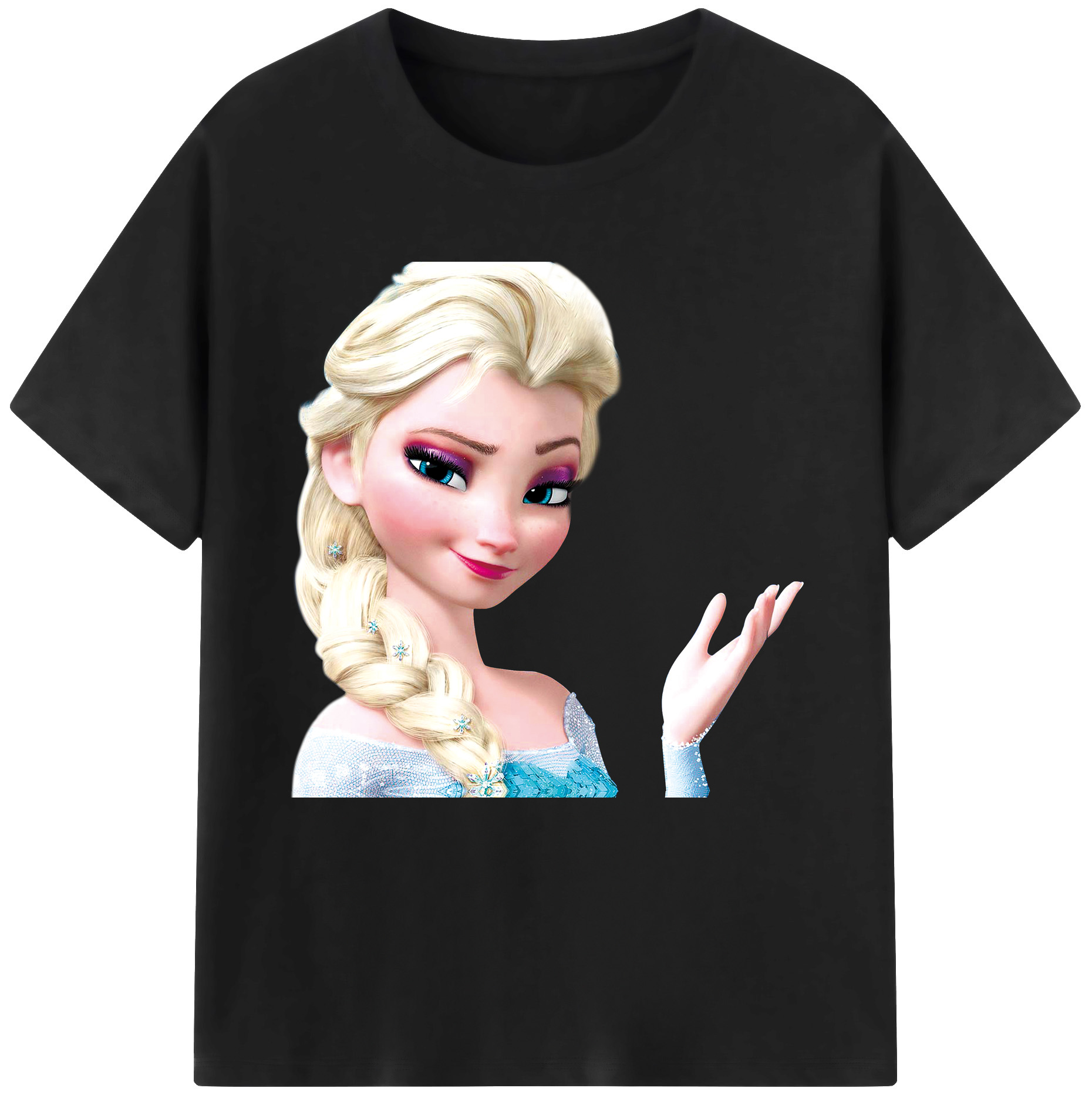 （画像用） アナと雪の女王 アンナ エルサ Frozen Anna Elsa レディースカジュアルプリントTシャツ（綿100％）