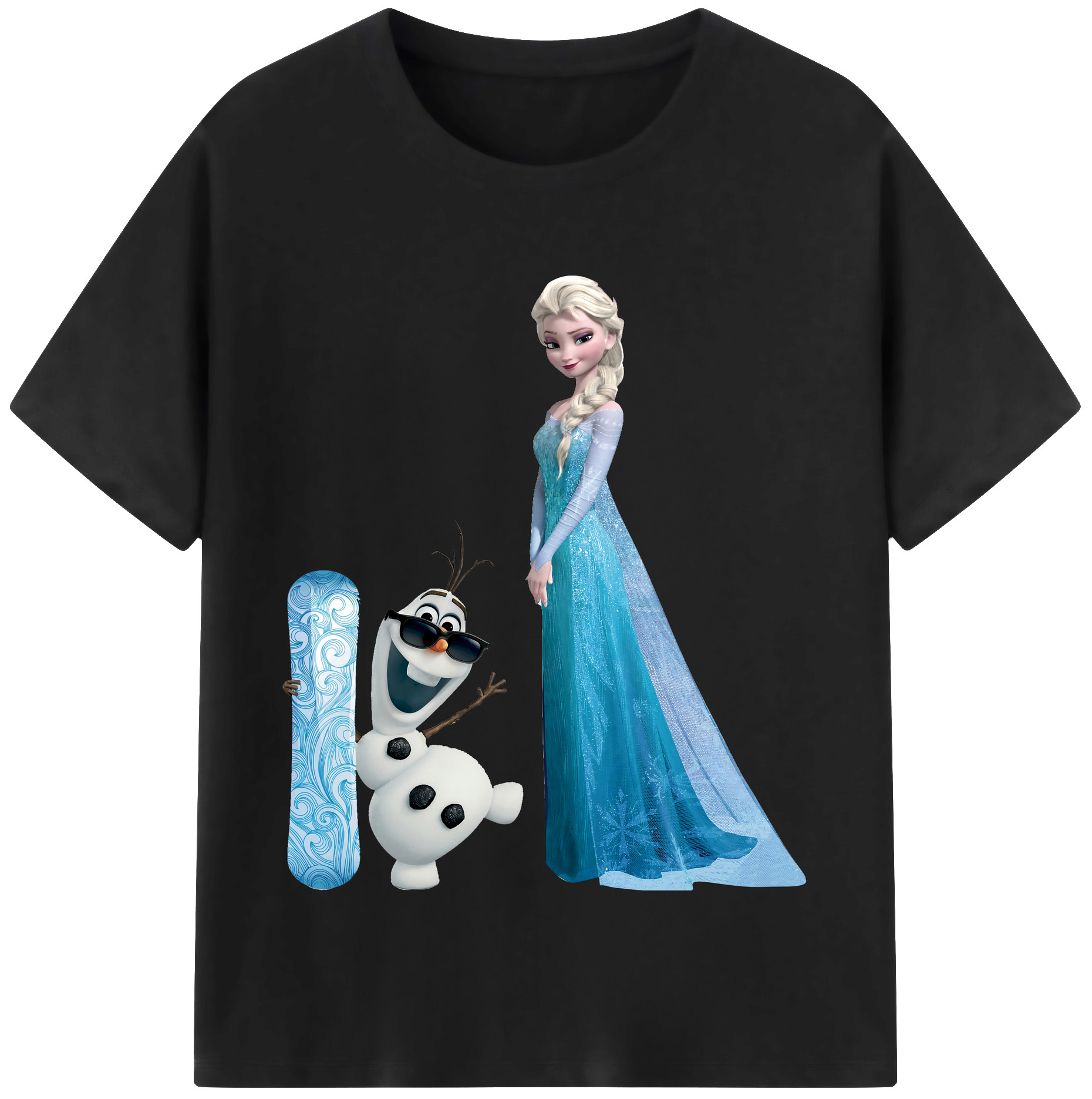 （画像用） アナと雪の女王 アンナ エルサ Frozen Anna Elsa レディースカジュアルプリントTシャツ（綿100％）