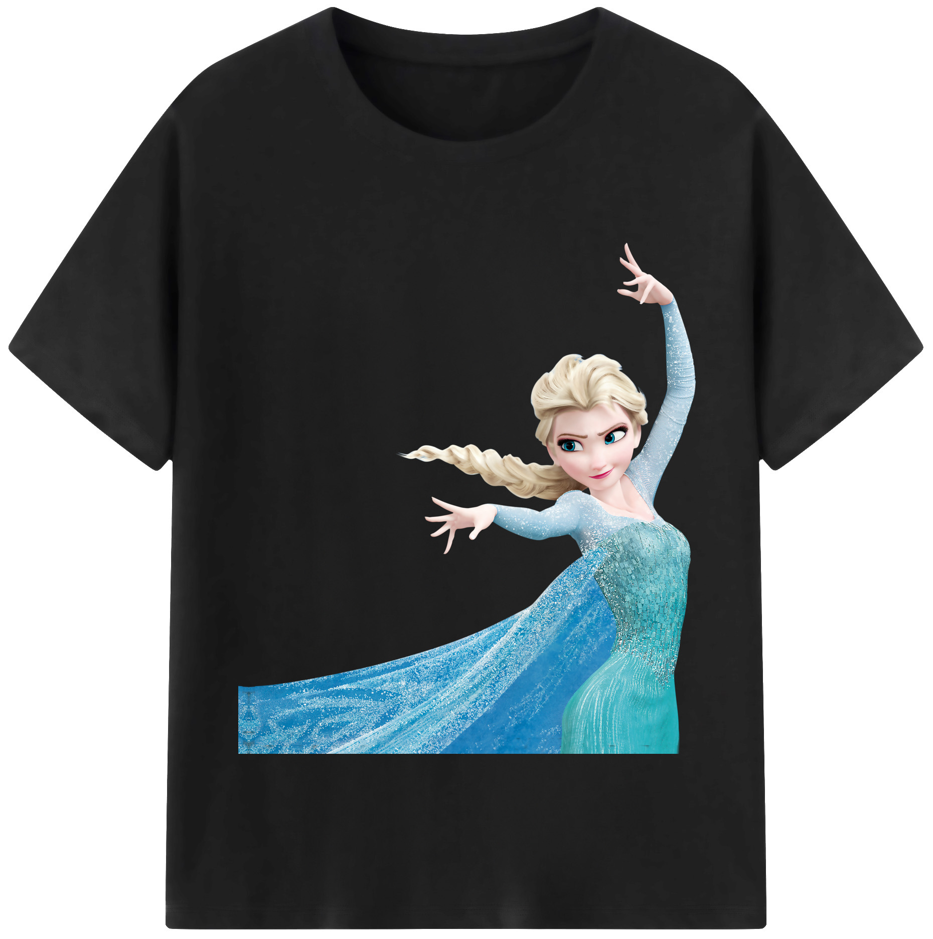 （画像用） アナと雪の女王 アンナ エルサ Frozen Anna Elsa レディースカジュアルプリントTシャツ（綿100％）