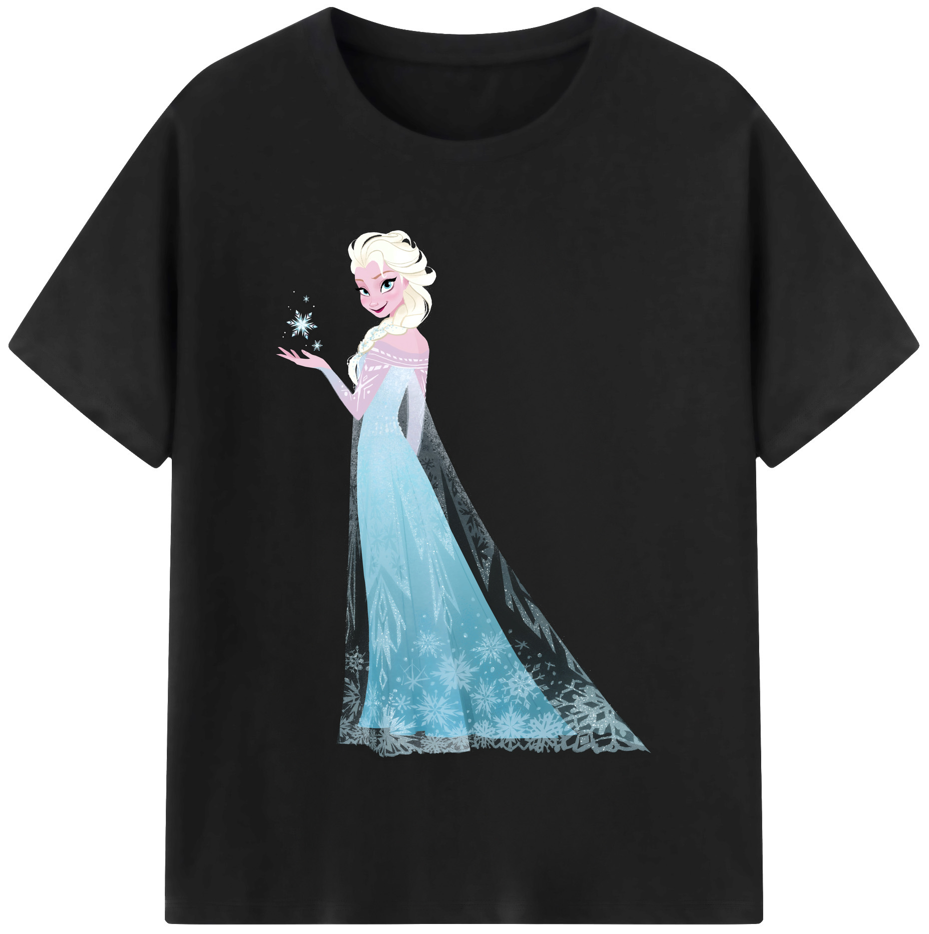 （画像用） アナと雪の女王 アンナ エルサ Frozen Anna Elsa レディースカジュアルプリントTシャツ（綿100％）