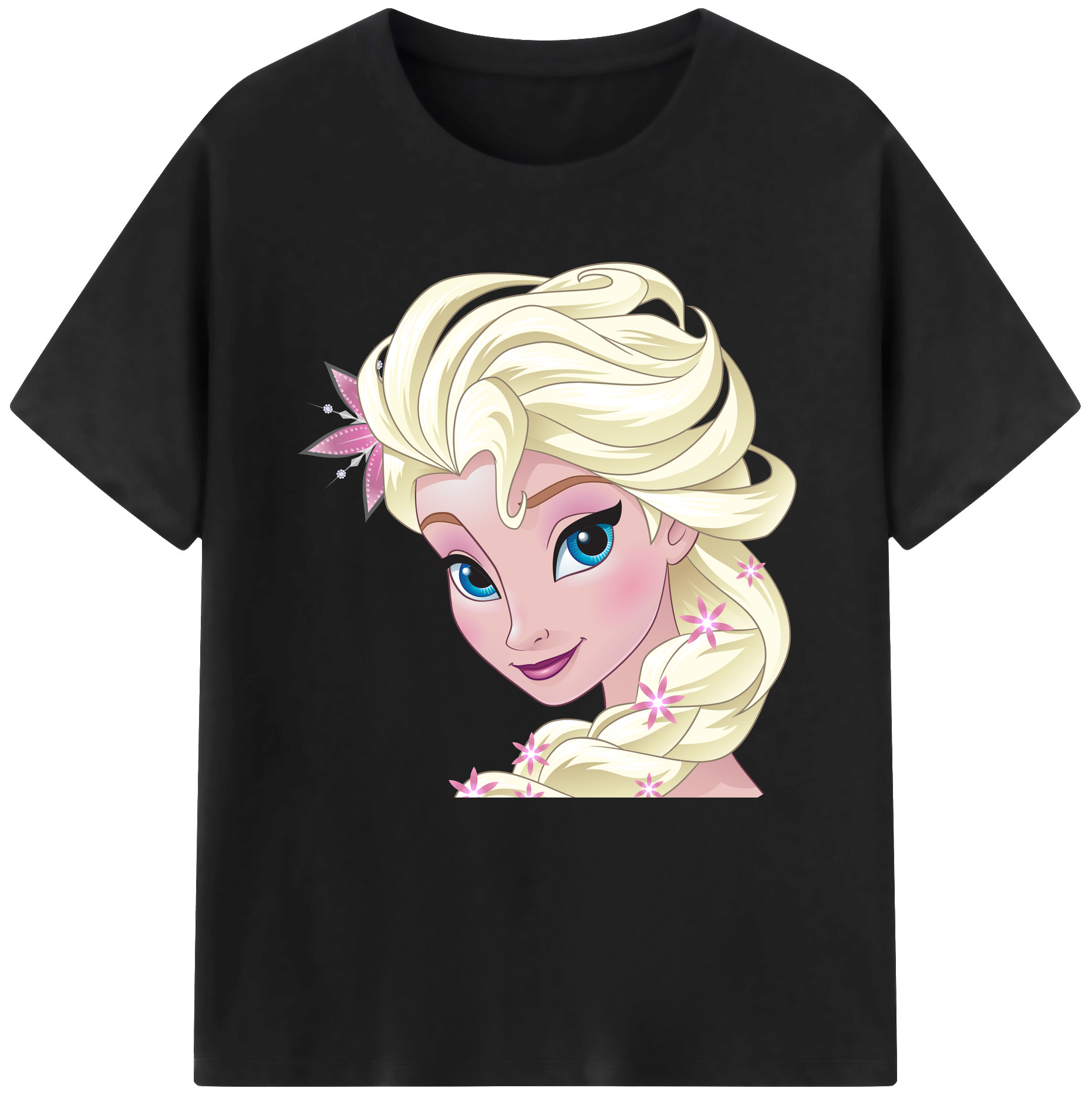 （画像用） アナと雪の女王 アンナ エルサ Frozen Anna Elsa レディースカジュアルプリントTシャツ（綿100％）