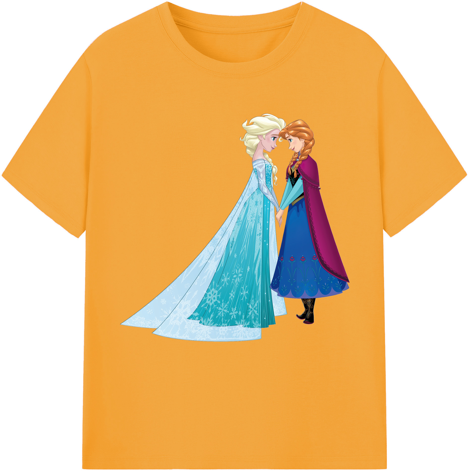 （画像用） アナと雪の女王 アンナ エルサ Frozen Anna Elsa レディースカジュアルプリントTシャツ（綿100％）