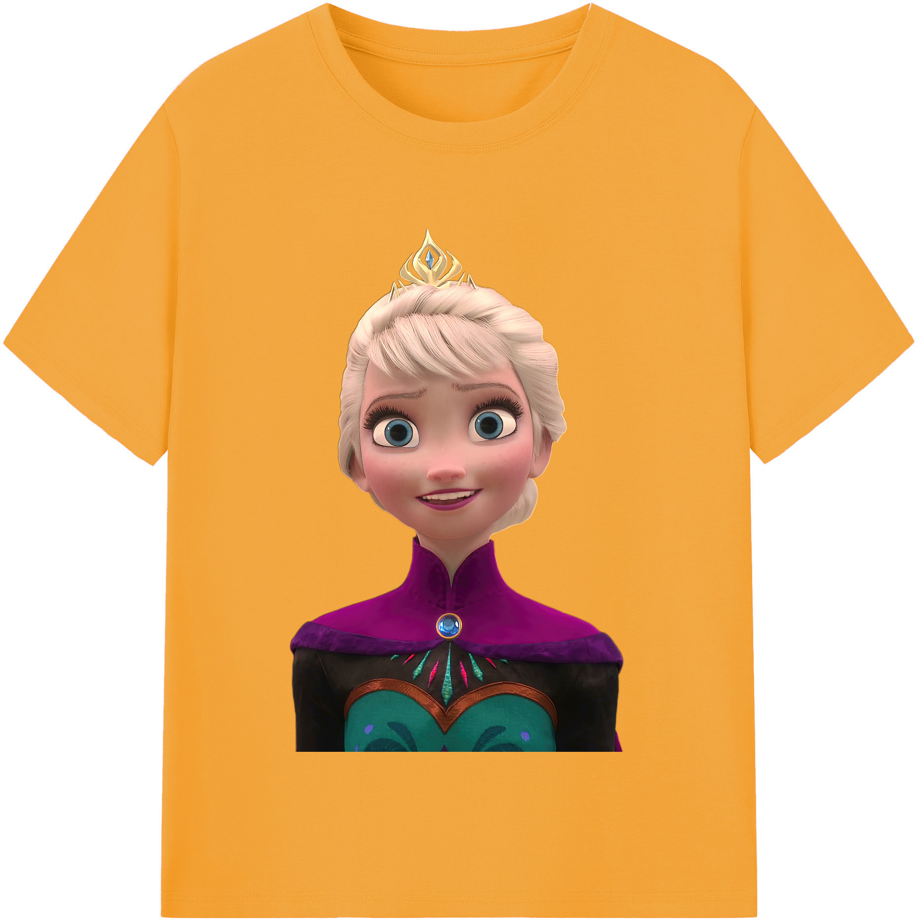 （画像用） アナと雪の女王 アンナ エルサ Frozen Anna Elsa レディースカジュアルプリントTシャツ（綿100％）