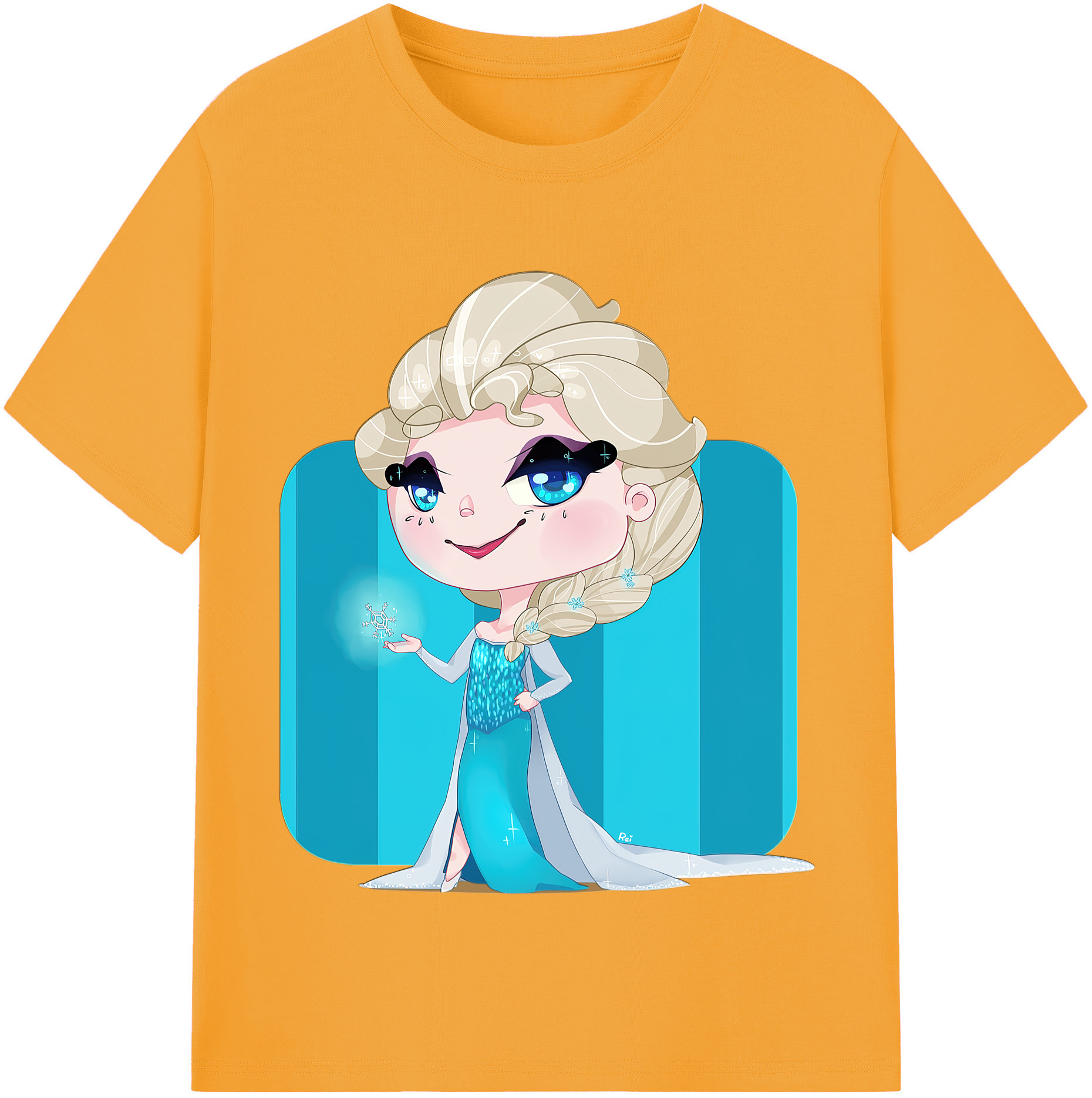 （画像用） アナと雪の女王 アンナ エルサ Frozen Anna Elsa レディースカジュアルプリントTシャツ（綿100％）