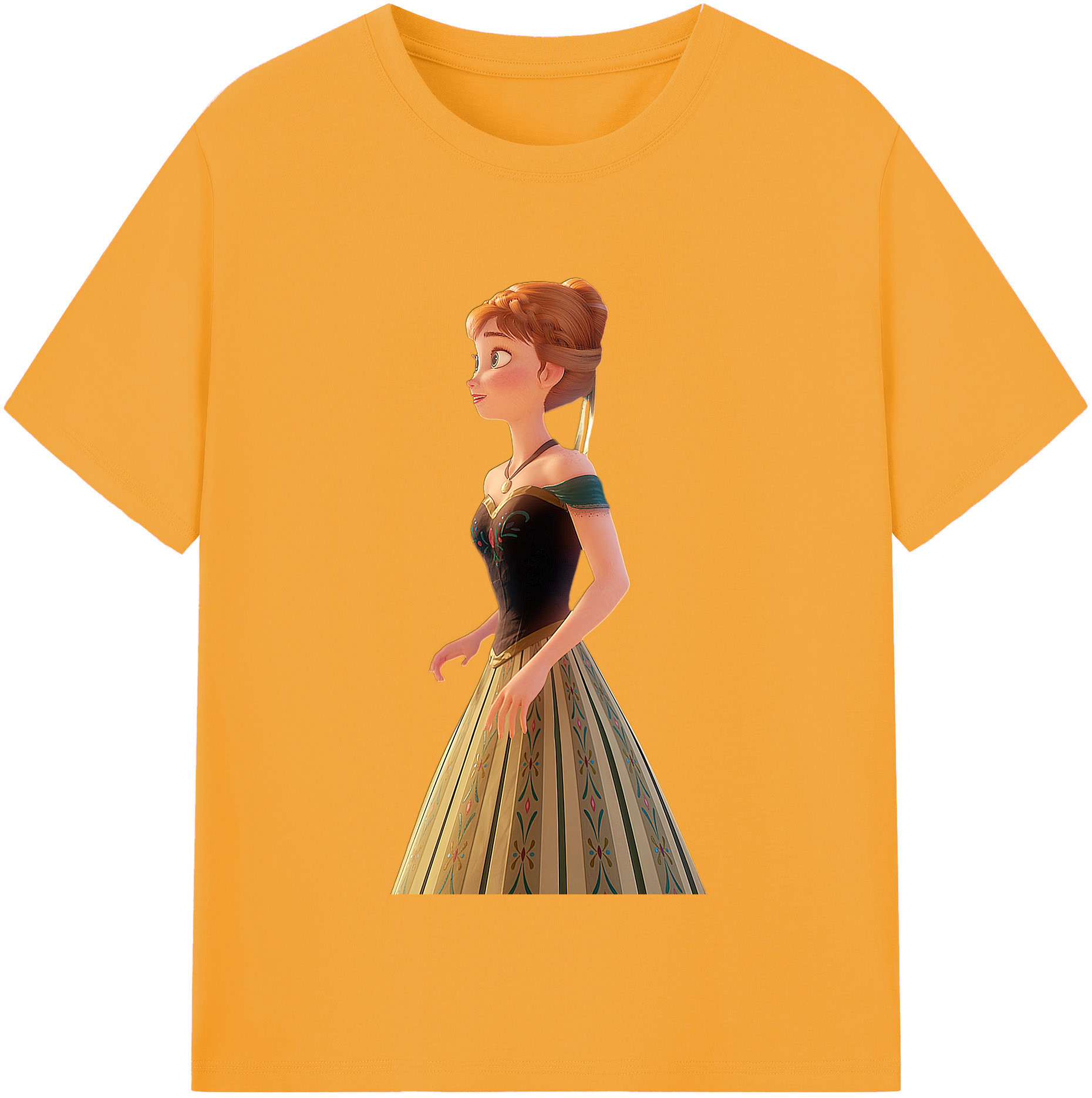 （画像用） アナと雪の女王 アンナ エルサ Frozen Anna Elsa レディースカジュアルプリントTシャツ（綿100％）