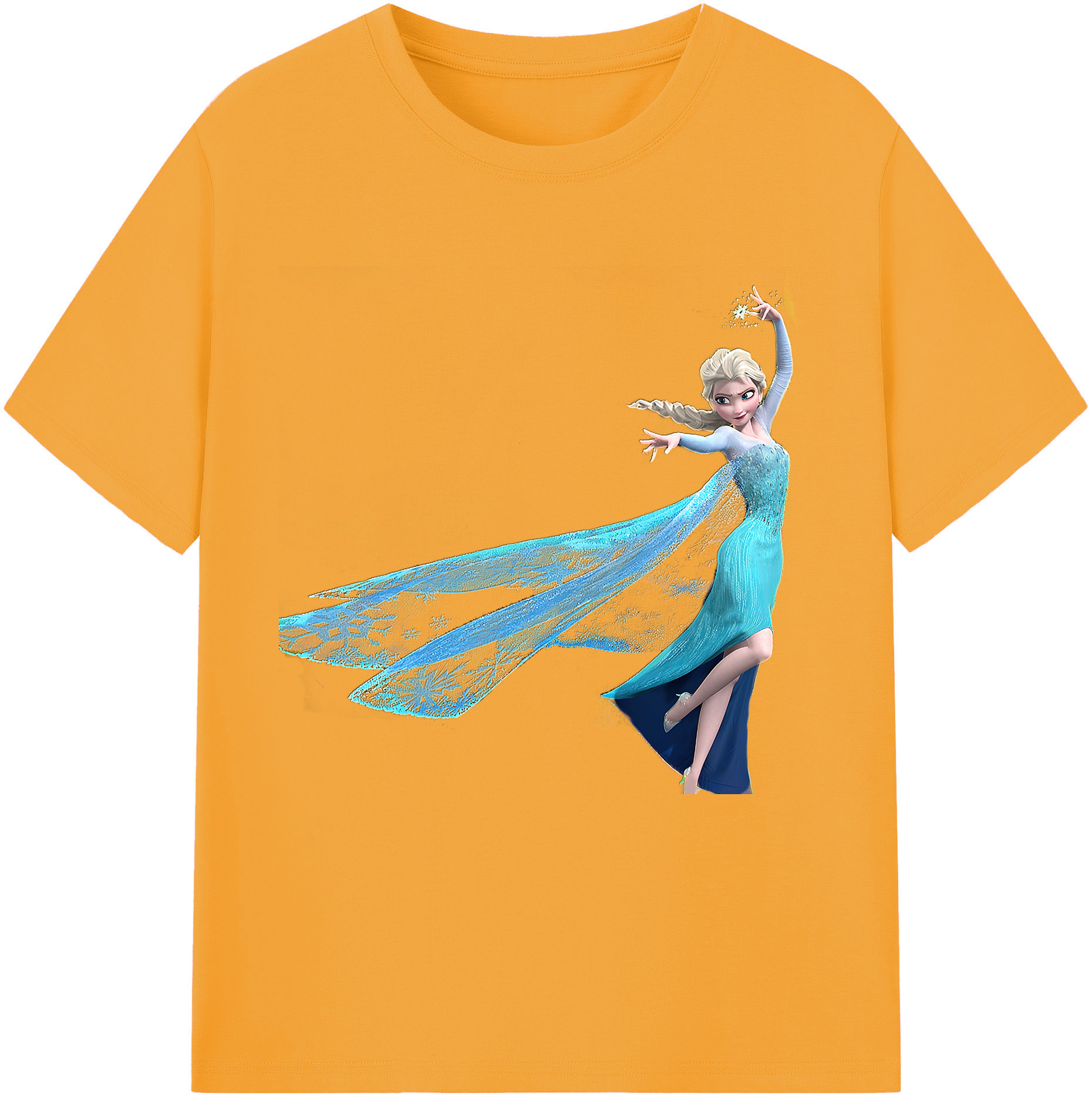 （画像用） アナと雪の女王 アンナ エルサ Frozen Anna Elsa レディースカジュアルプリントTシャツ（綿100％）