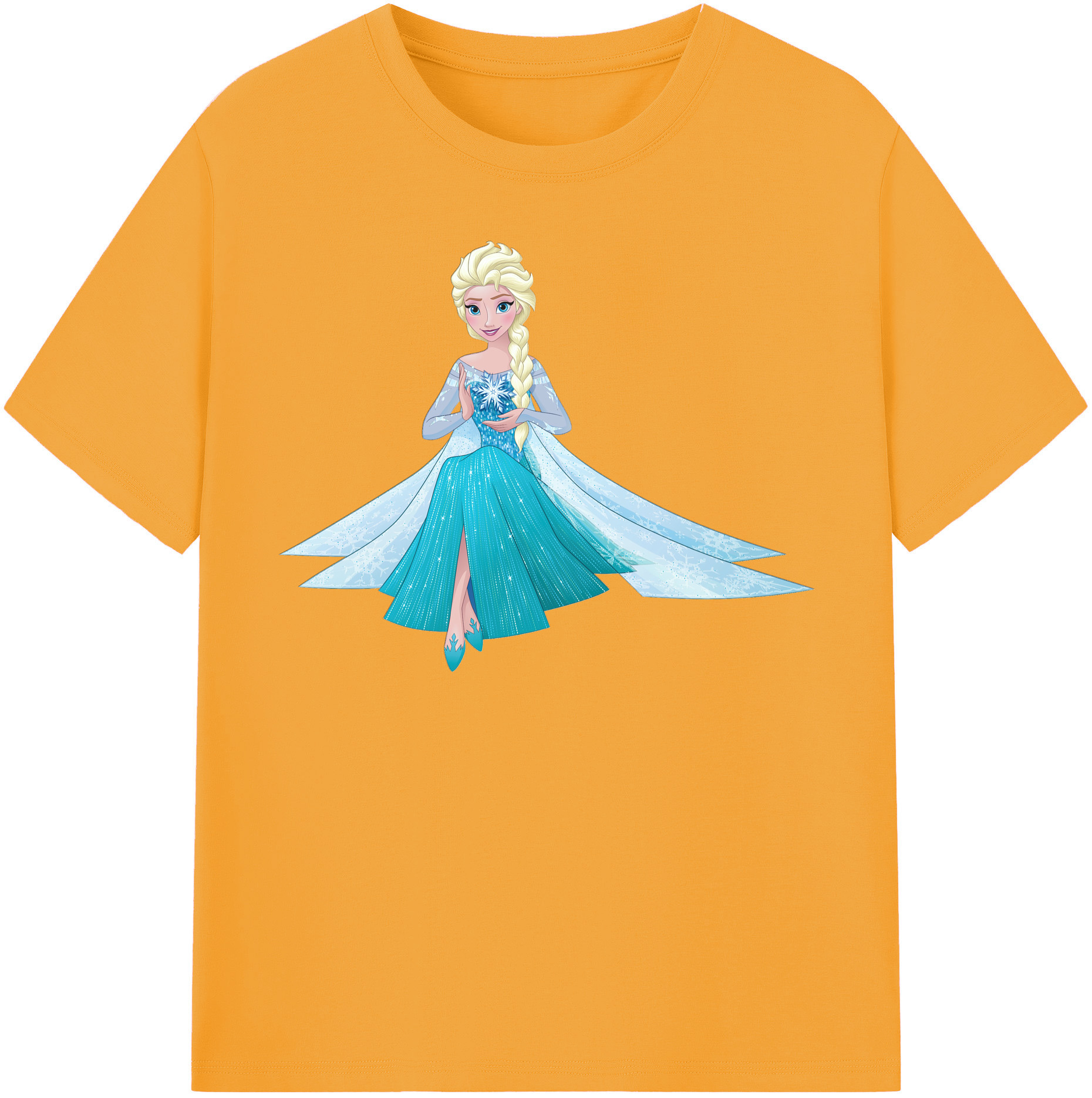 （画像用） アナと雪の女王 アンナ エルサ Frozen Anna Elsa レディースカジュアルプリントTシャツ（綿100％）
