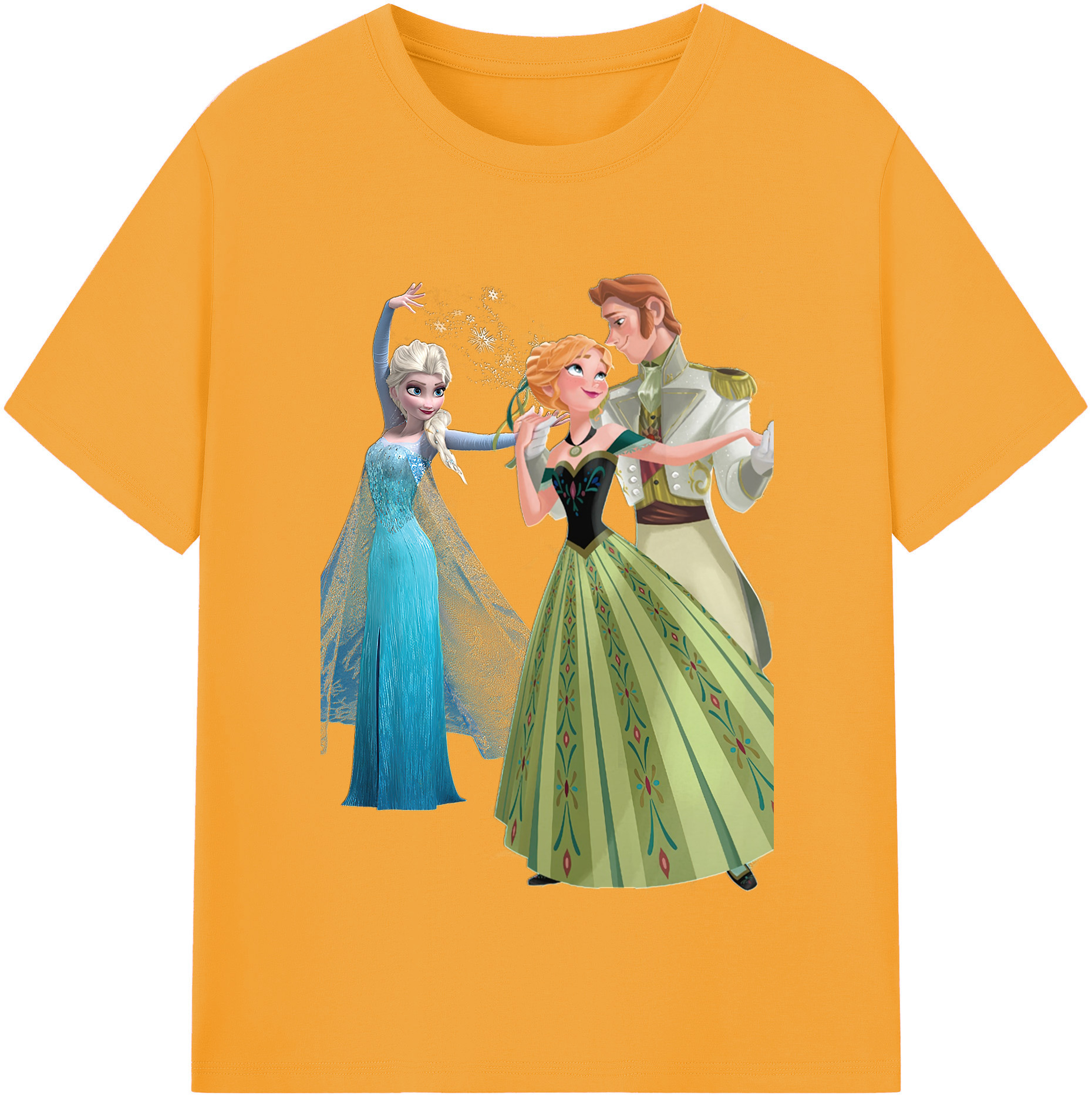 （画像用） アナと雪の女王 アンナ エルサ Frozen Anna Elsa レディースカジュアルプリントTシャツ（綿100％）