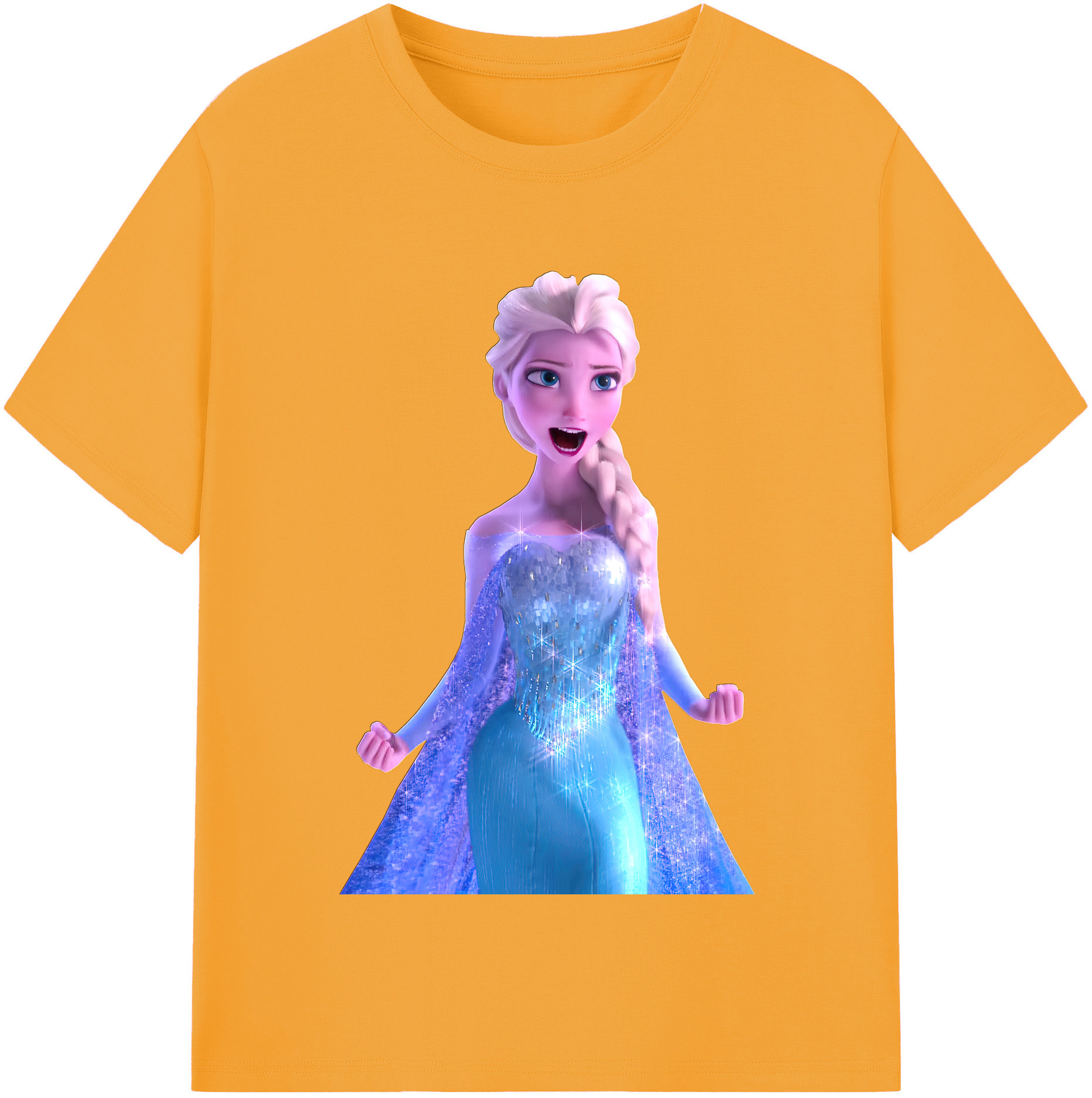（画像用） アナと雪の女王 アンナ エルサ Frozen Anna Elsa レディースカジュアルプリントTシャツ（綿100％）