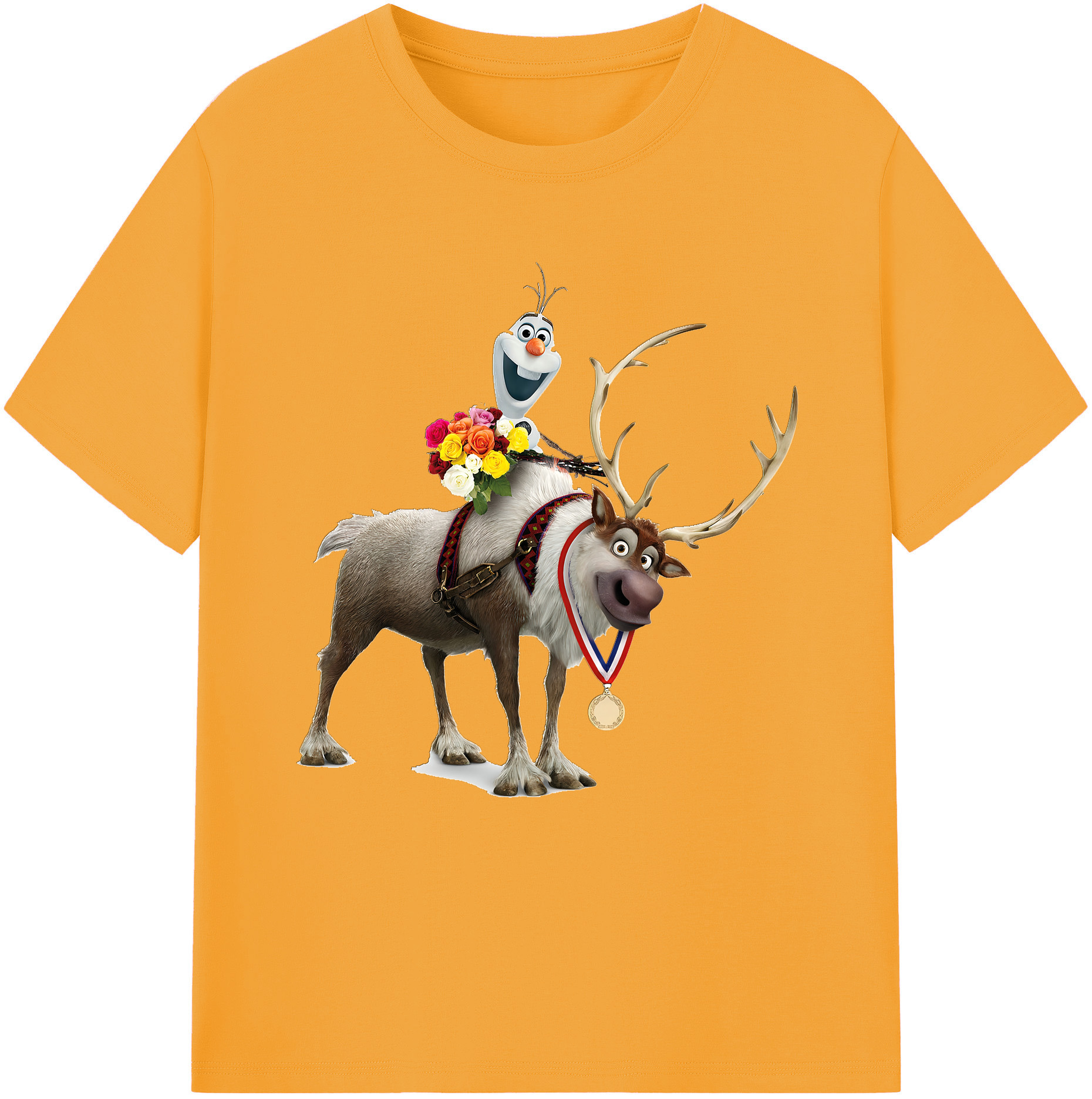 （画像用） アナと雪の女王 アンナ エルサ Frozen Anna Elsa レディースカジュアルプリントTシャツ（綿100％）