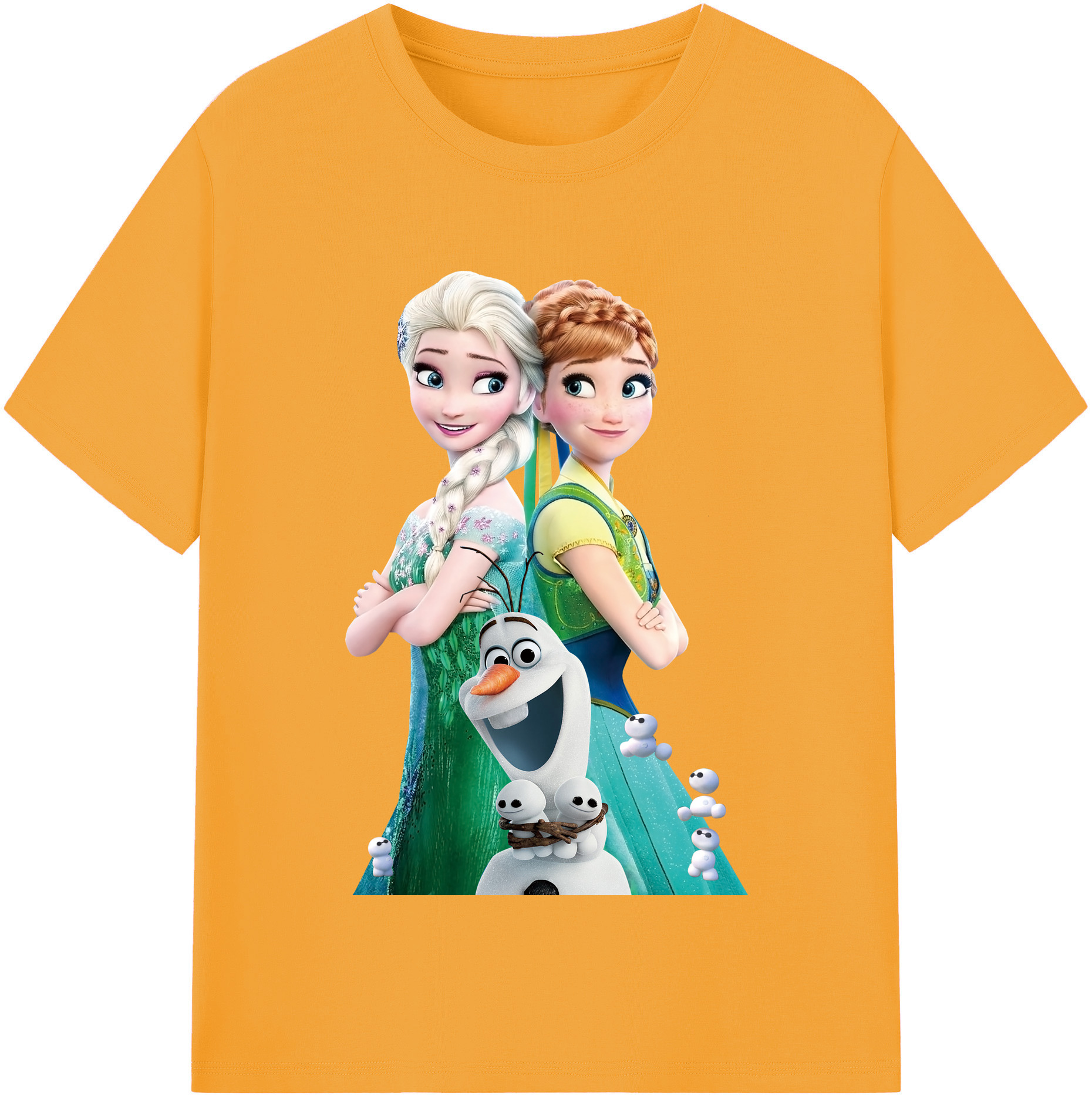 （画像用） アナと雪の女王 アンナ エルサ Frozen Anna Elsa レディースカジュアルプリントTシャツ（綿100％）