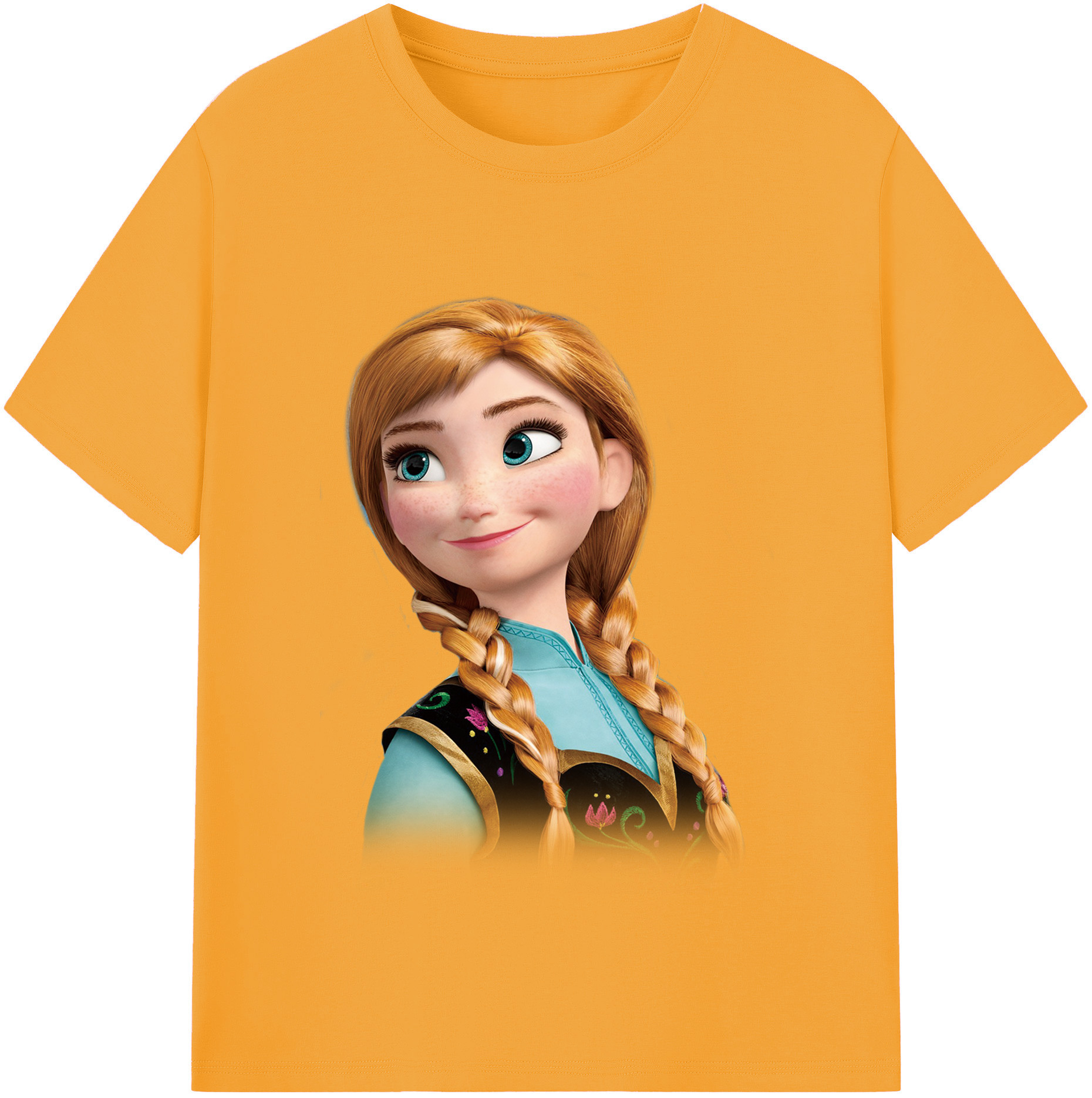 （画像用） アナと雪の女王 アンナ エルサ Frozen Anna Elsa レディースカジュアルプリントTシャツ（綿100％）