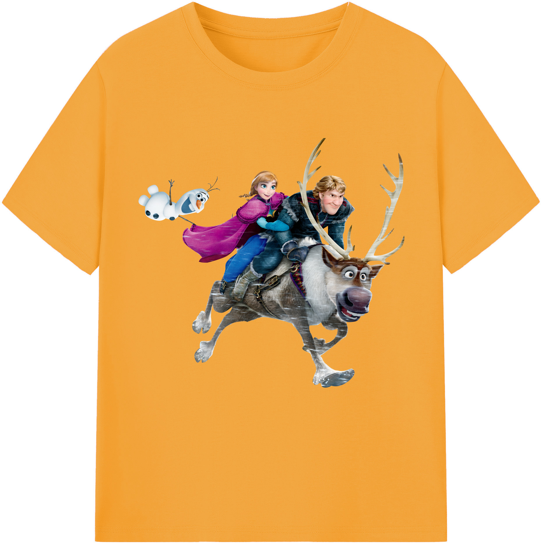 （画像用） アナと雪の女王 アンナ エルサ Frozen Anna Elsa レディースカジュアルプリントTシャツ（綿100％）