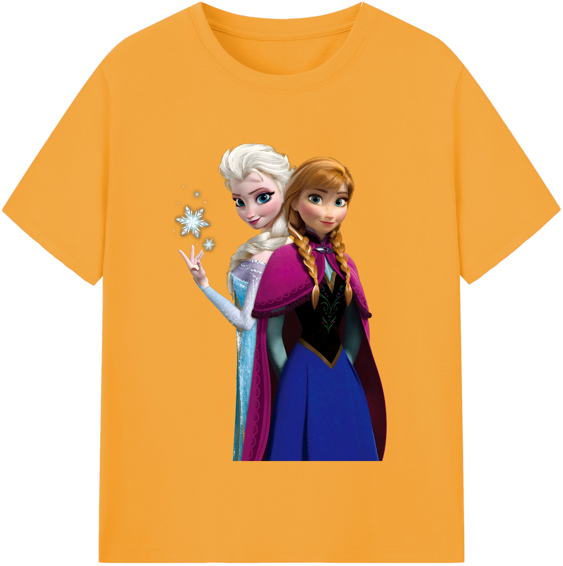 （画像用） アナと雪の女王 アンナ エルサ Frozen Anna Elsa レディースカジュアルプリントTシャツ（綿100％）