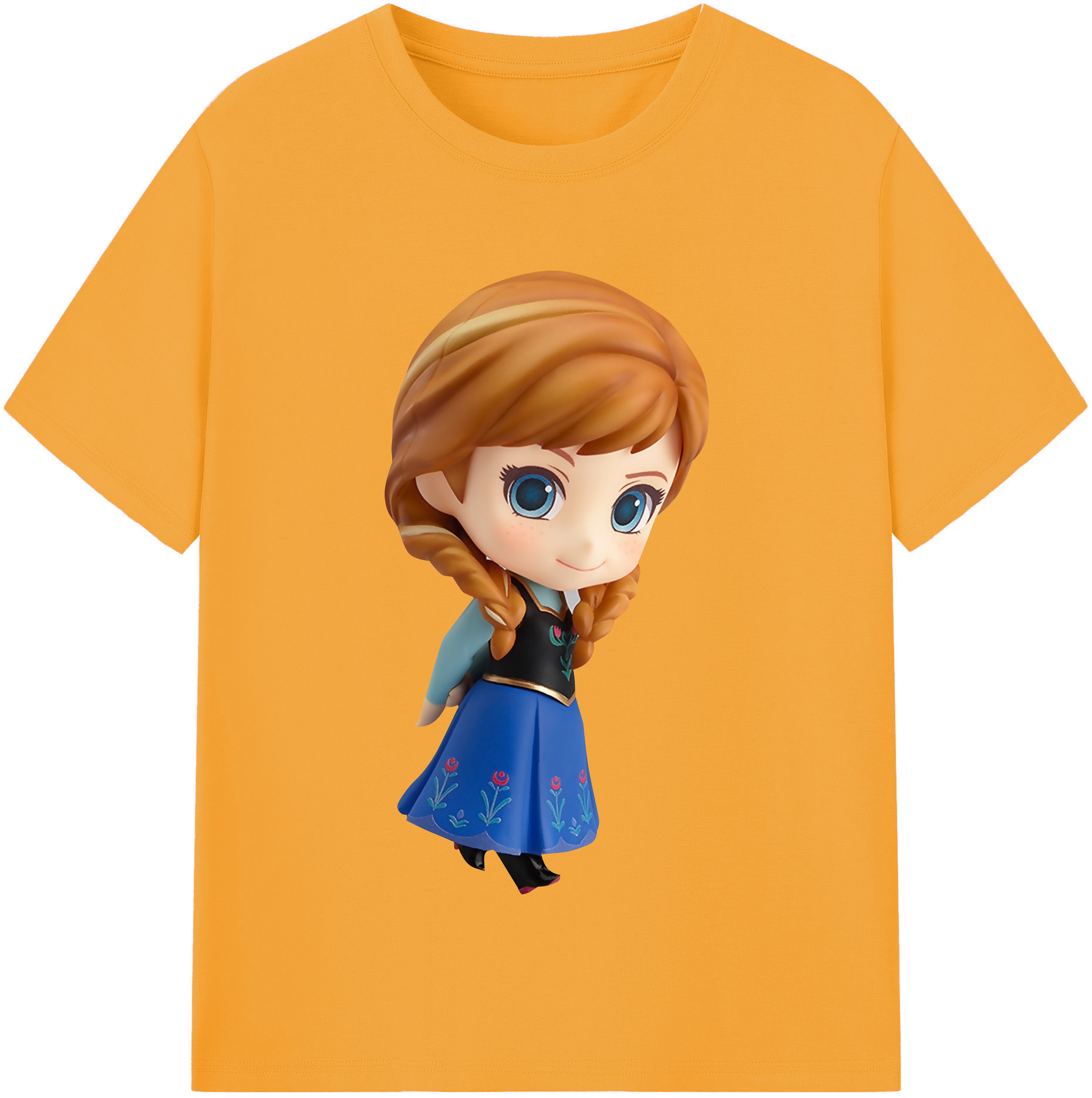 （画像用） アナと雪の女王 アンナ エルサ Frozen Anna Elsa レディースカジュアルプリントTシャツ（綿100％）