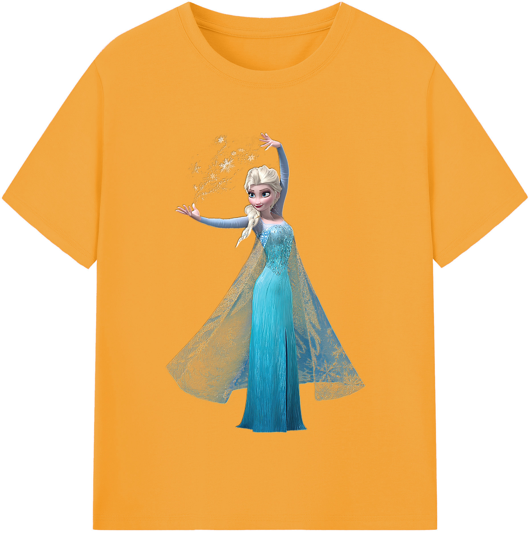 （画像用） アナと雪の女王 アンナ エルサ Frozen Anna Elsa レディースカジュアルプリントTシャツ（綿100％）