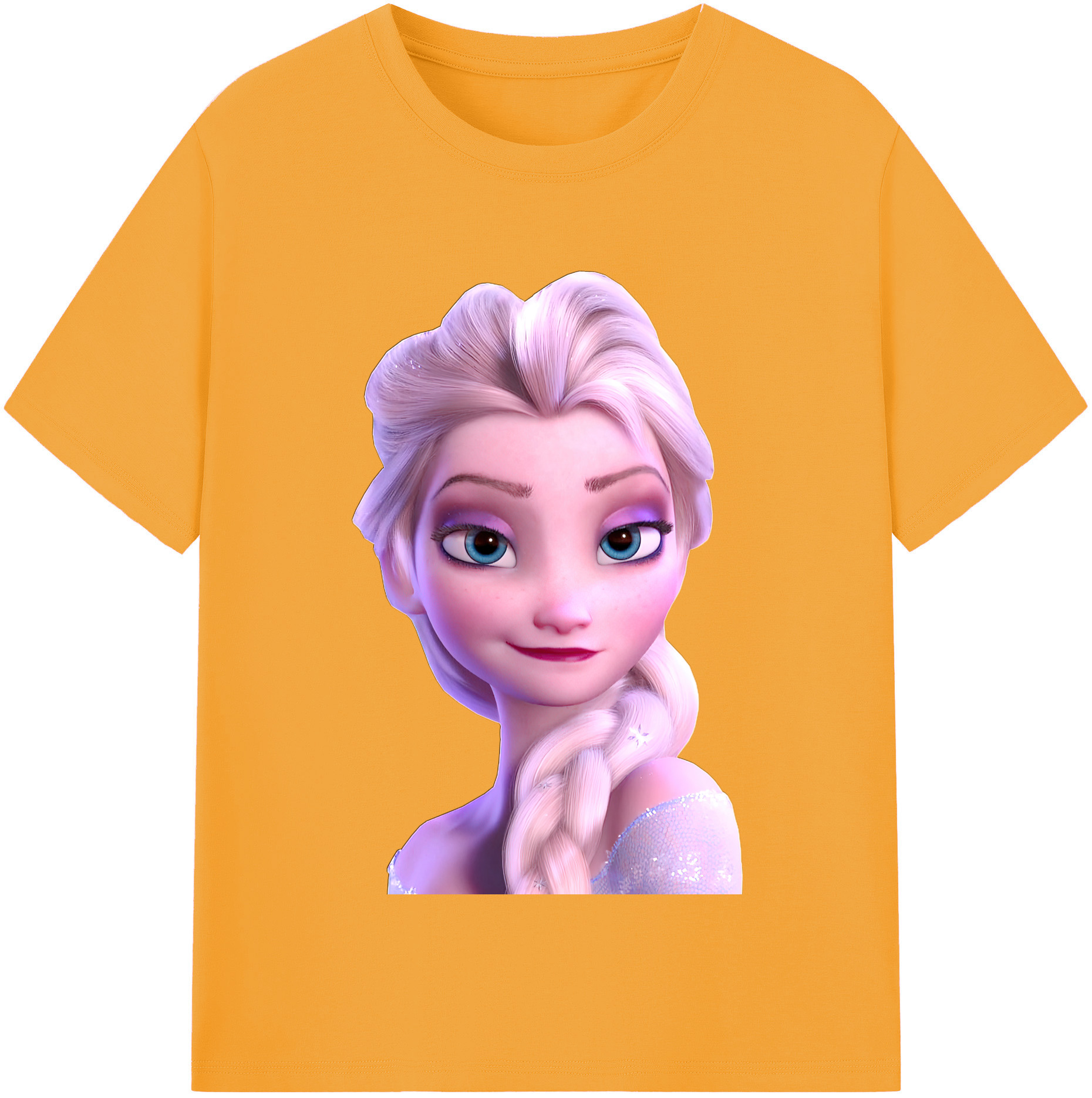 （画像用） アナと雪の女王 アンナ エルサ Frozen Anna Elsa レディースカジュアルプリントTシャツ（綿100％）