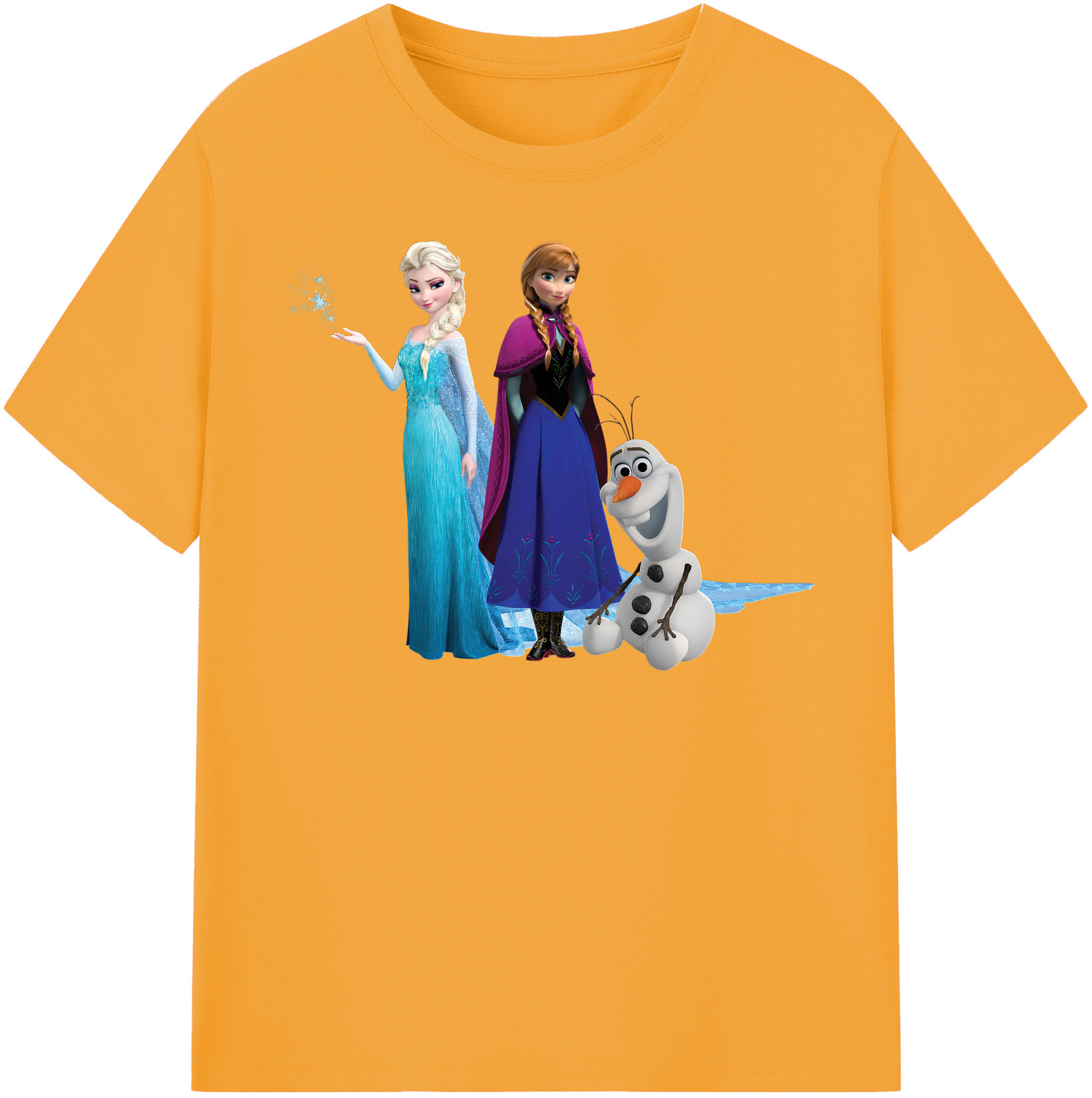 （画像用） アナと雪の女王 アンナ エルサ Frozen Anna Elsa レディースカジュアルプリントTシャツ（綿100％）