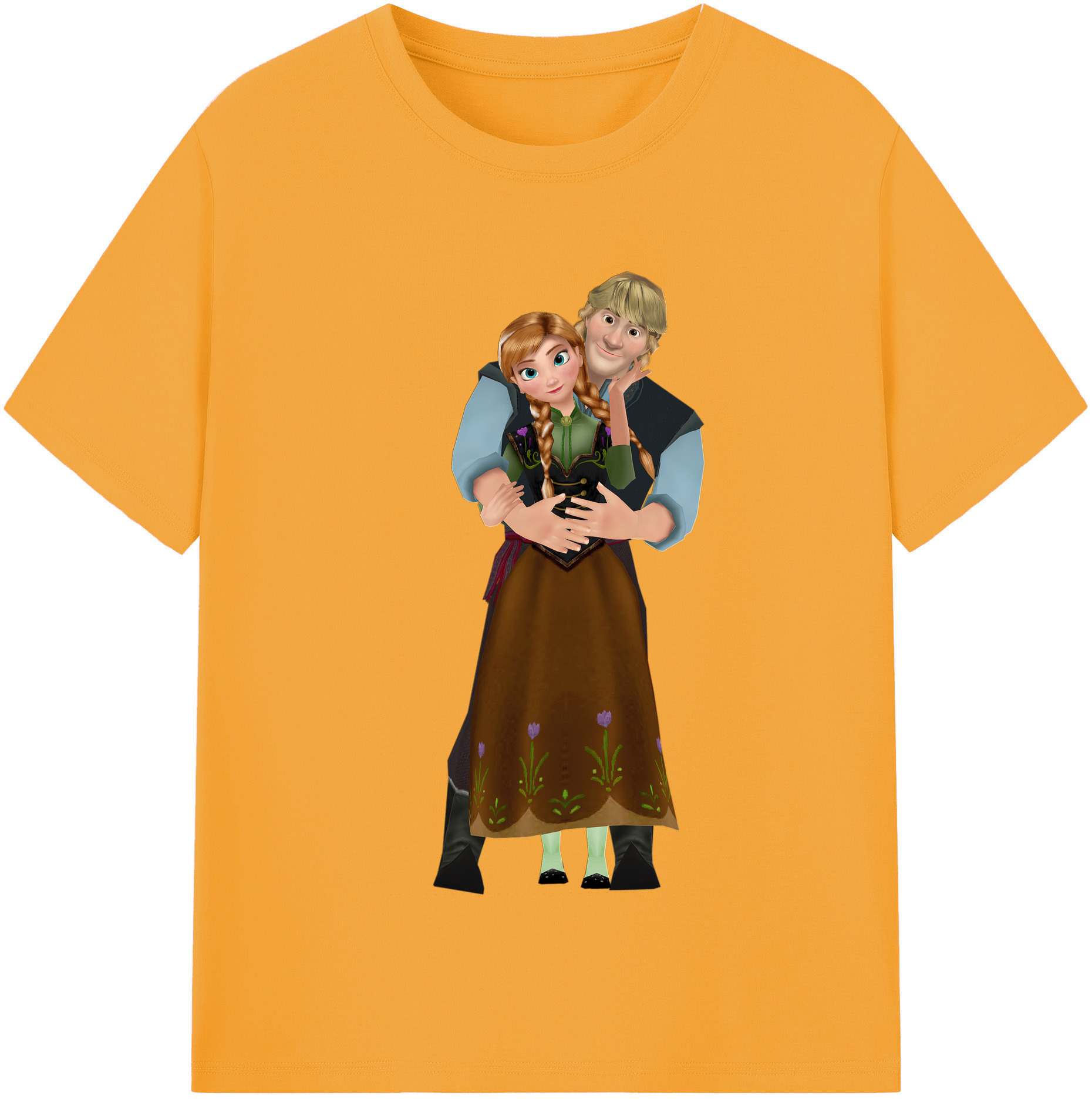 （画像用） アナと雪の女王 アンナ エルサ Frozen Anna Elsa レディースカジュアルプリントTシャツ（綿100％）