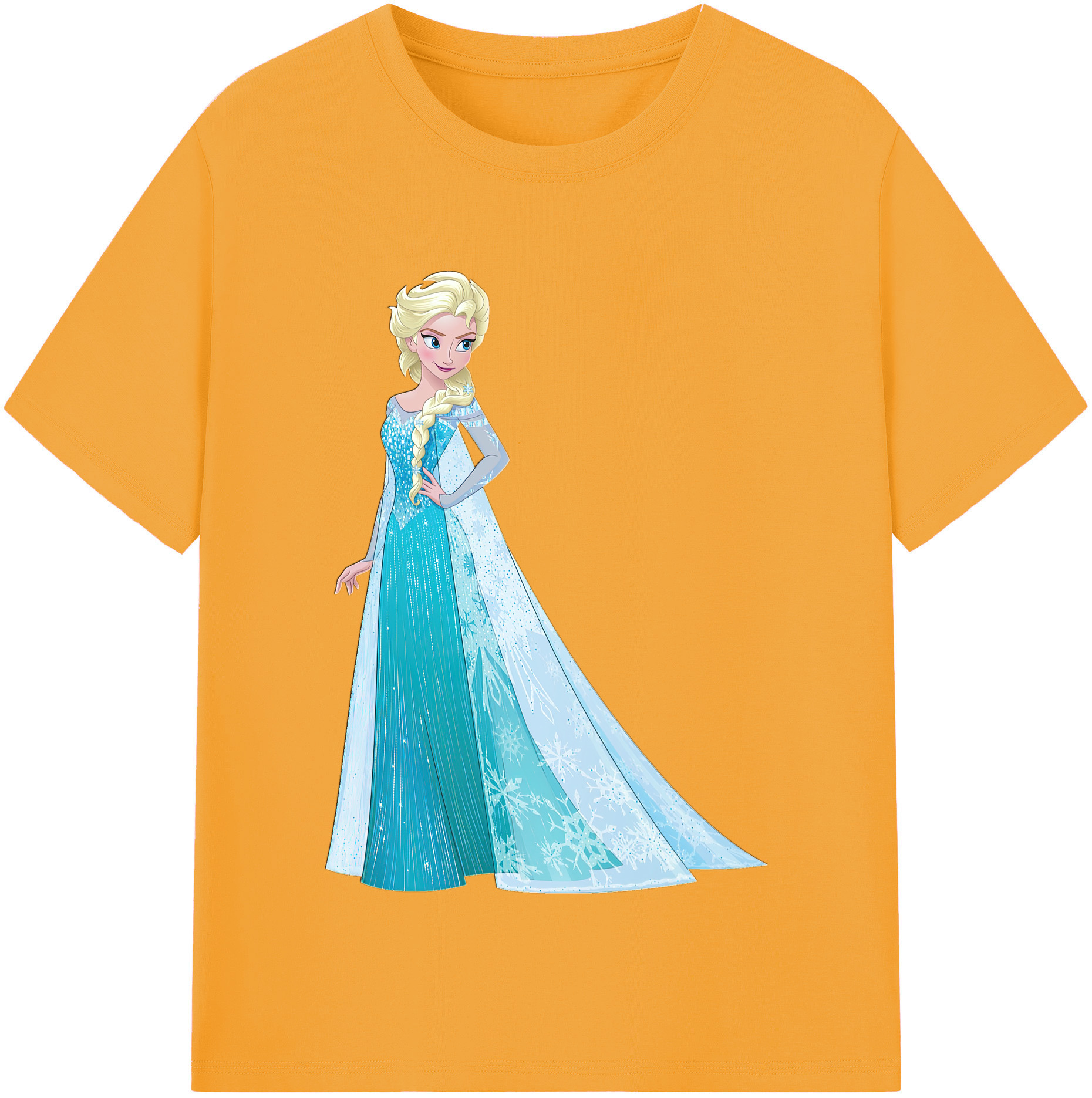 （画像用） アナと雪の女王 アンナ エルサ Frozen Anna Elsa レディースカジュアルプリントTシャツ（綿100％）