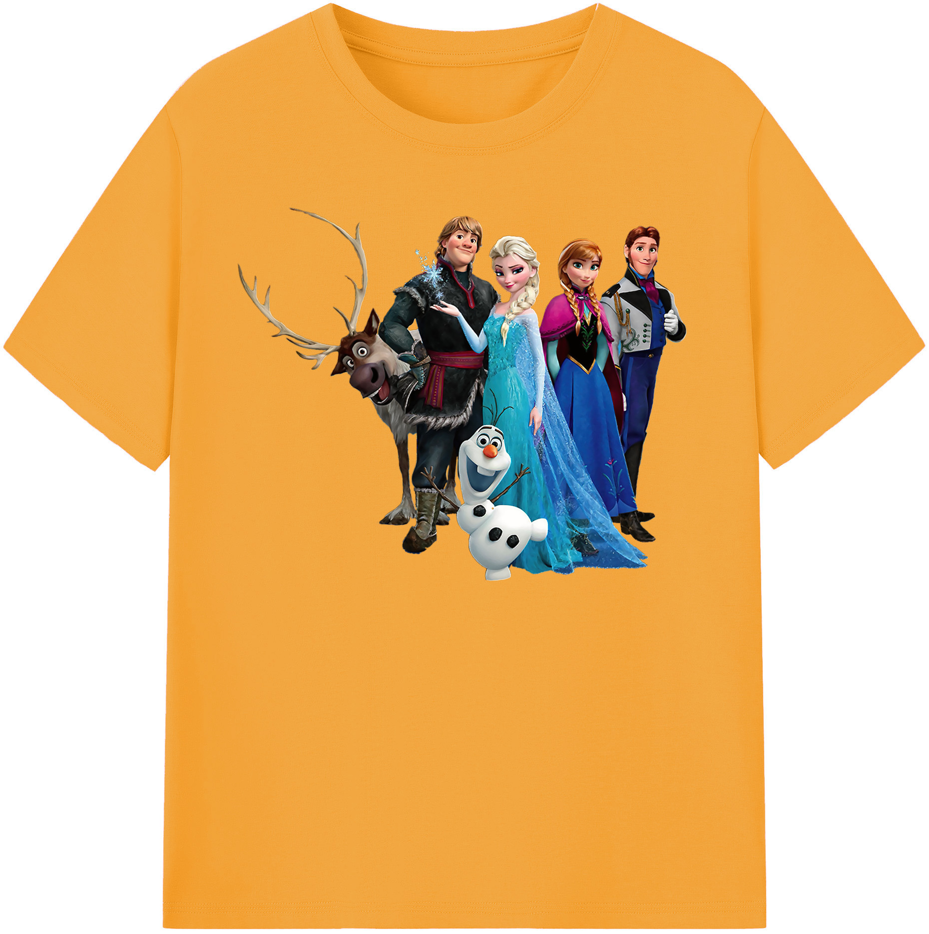 （画像用） アナと雪の女王 アンナ エルサ Frozen Anna Elsa レディースカジュアルプリントTシャツ（綿100％）