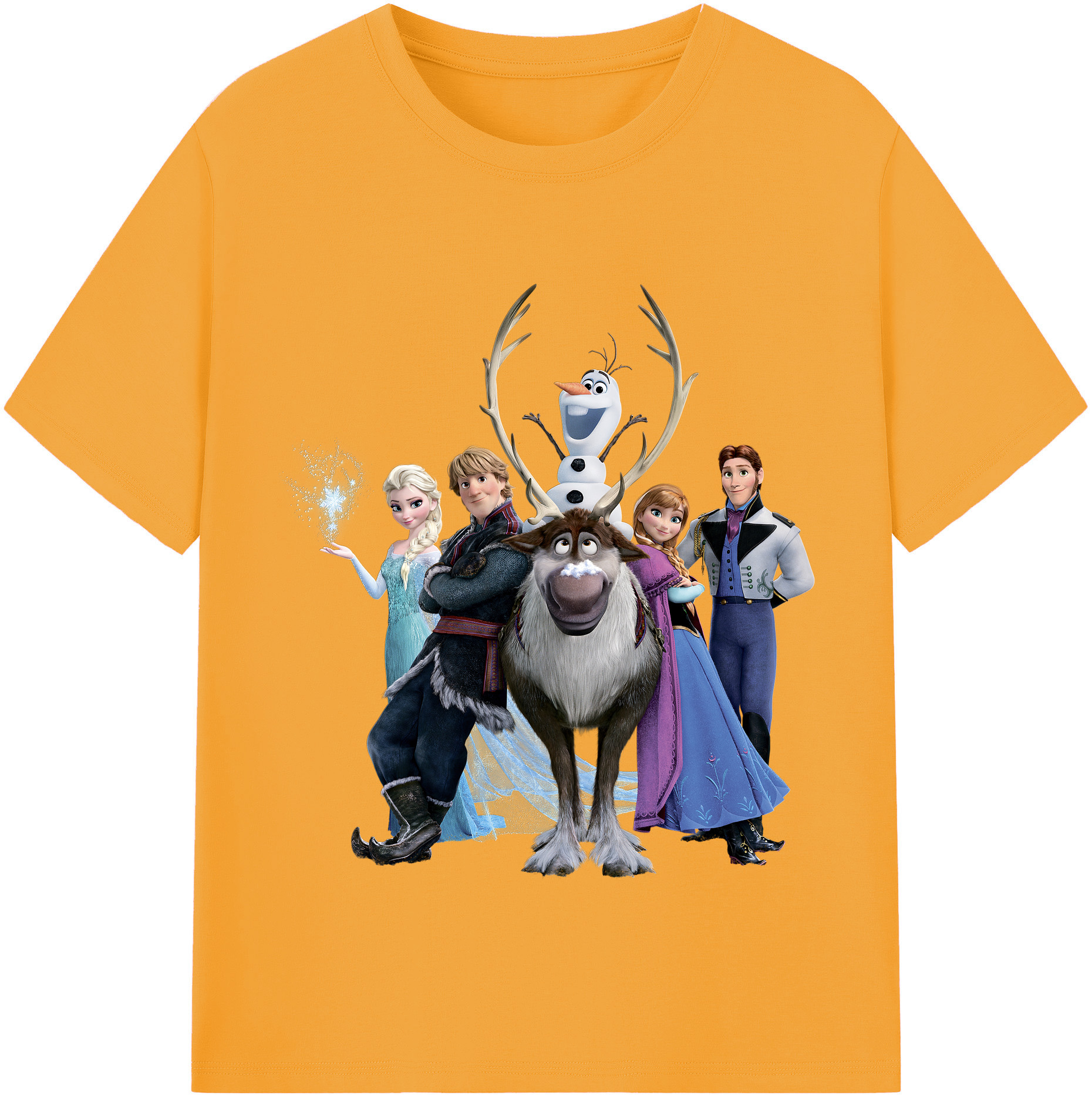 （画像用） アナと雪の女王 アンナ エルサ Frozen Anna Elsa レディースカジュアルプリントTシャツ（綿100％）