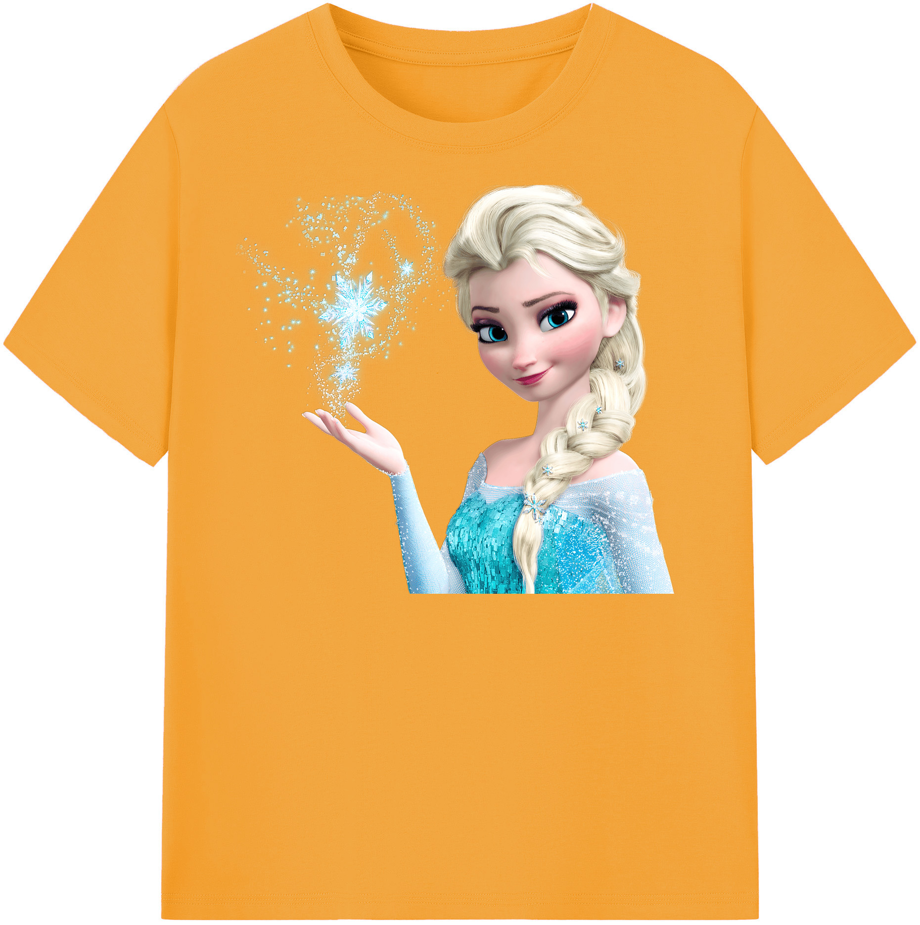（画像用） アナと雪の女王 アンナ エルサ Frozen Anna Elsa レディースカジュアルプリントTシャツ（綿100％）