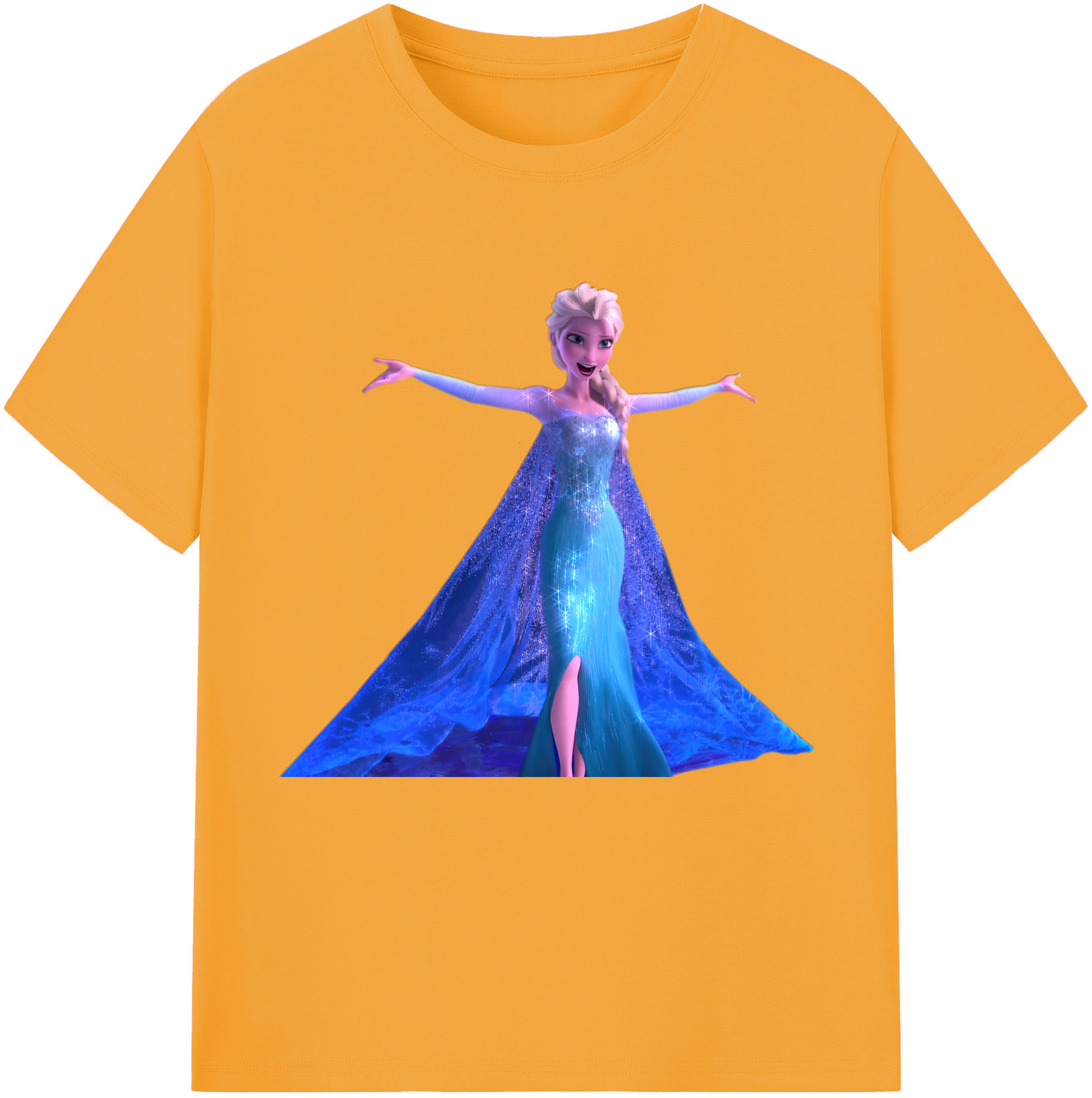 （画像用） アナと雪の女王 アンナ エルサ Frozen Anna Elsa レディースカジュアルプリントTシャツ（綿100％）