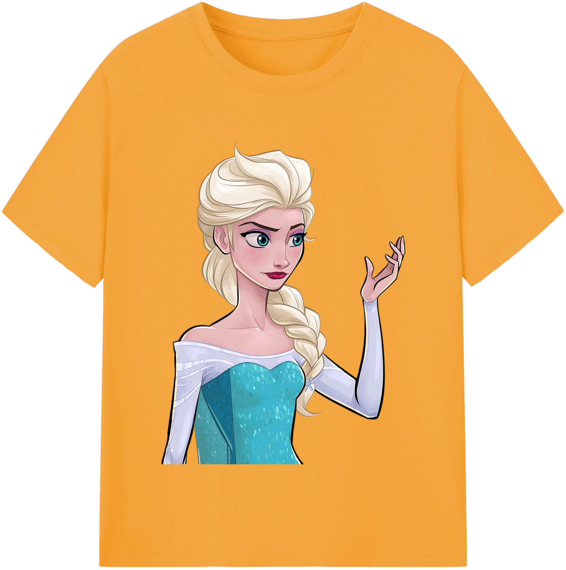 （画像用） アナと雪の女王 アンナ エルサ Frozen Anna Elsa レディースカジュアルプリントTシャツ（綿100％）