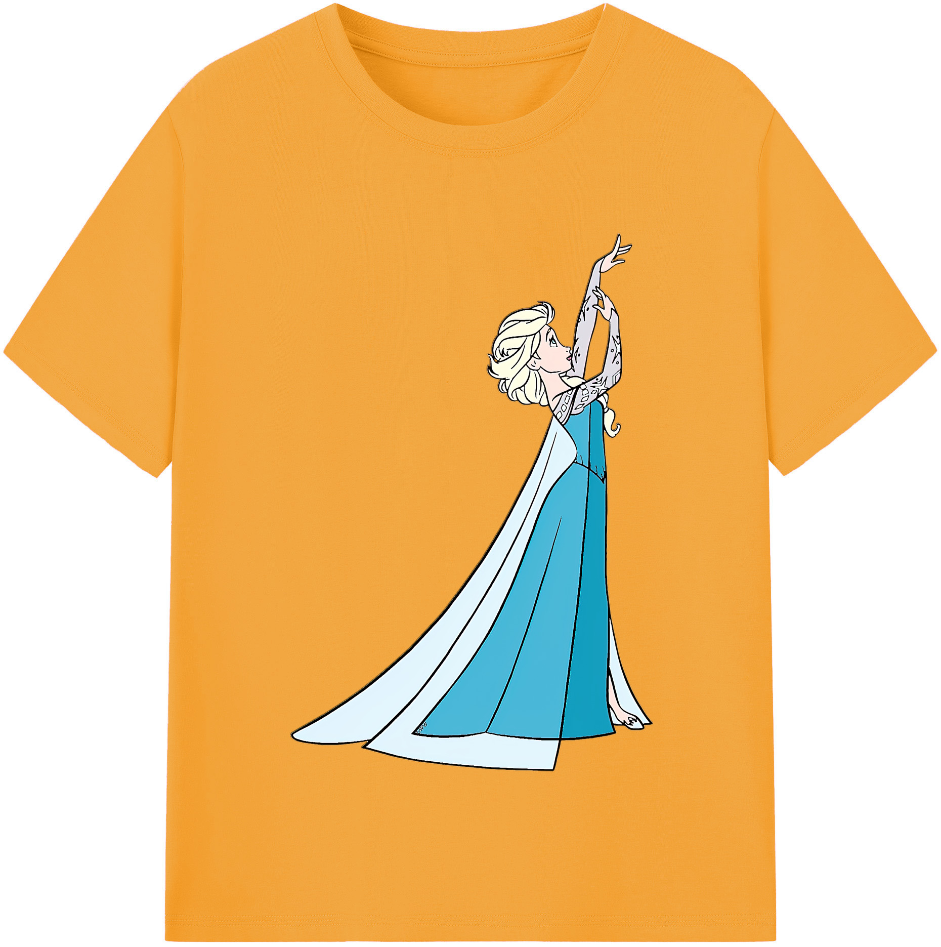 （画像用） アナと雪の女王 アンナ エルサ Frozen Anna Elsa レディースカジュアルプリントTシャツ（綿100％）
