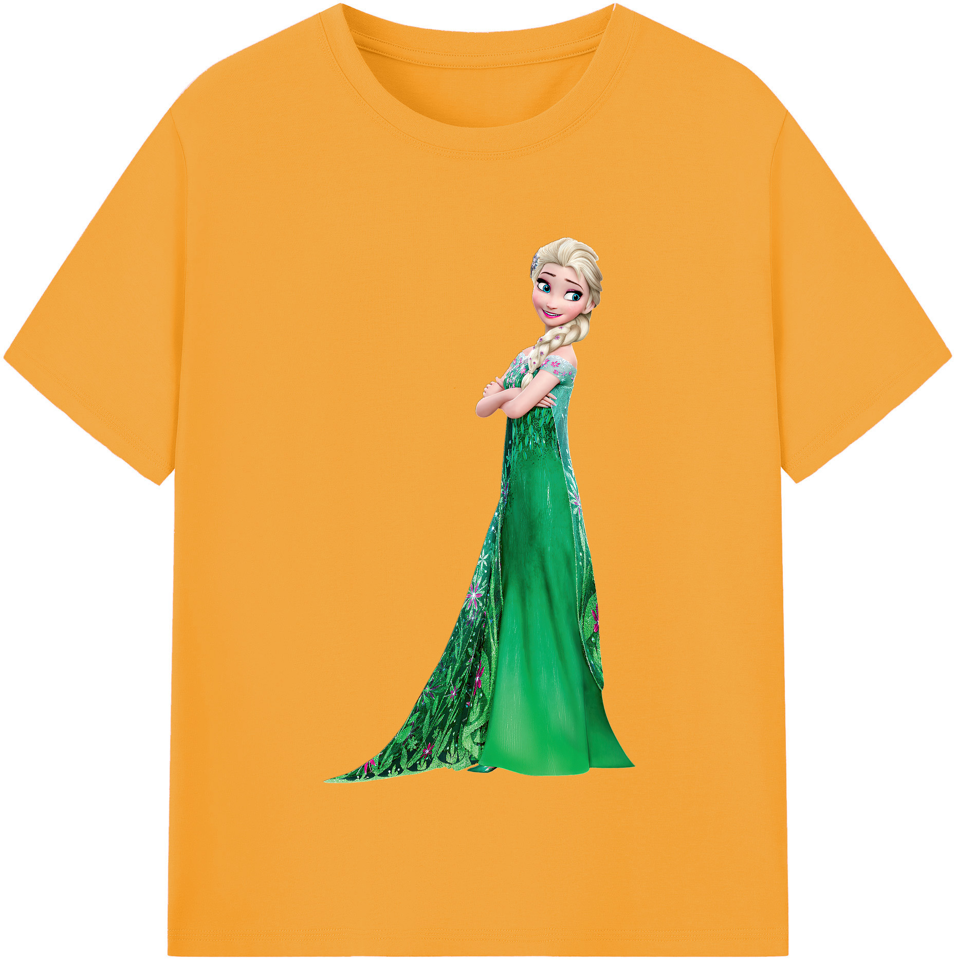 （画像用） アナと雪の女王 アンナ エルサ Frozen Anna Elsa レディースカジュアルプリントTシャツ（綿100％）